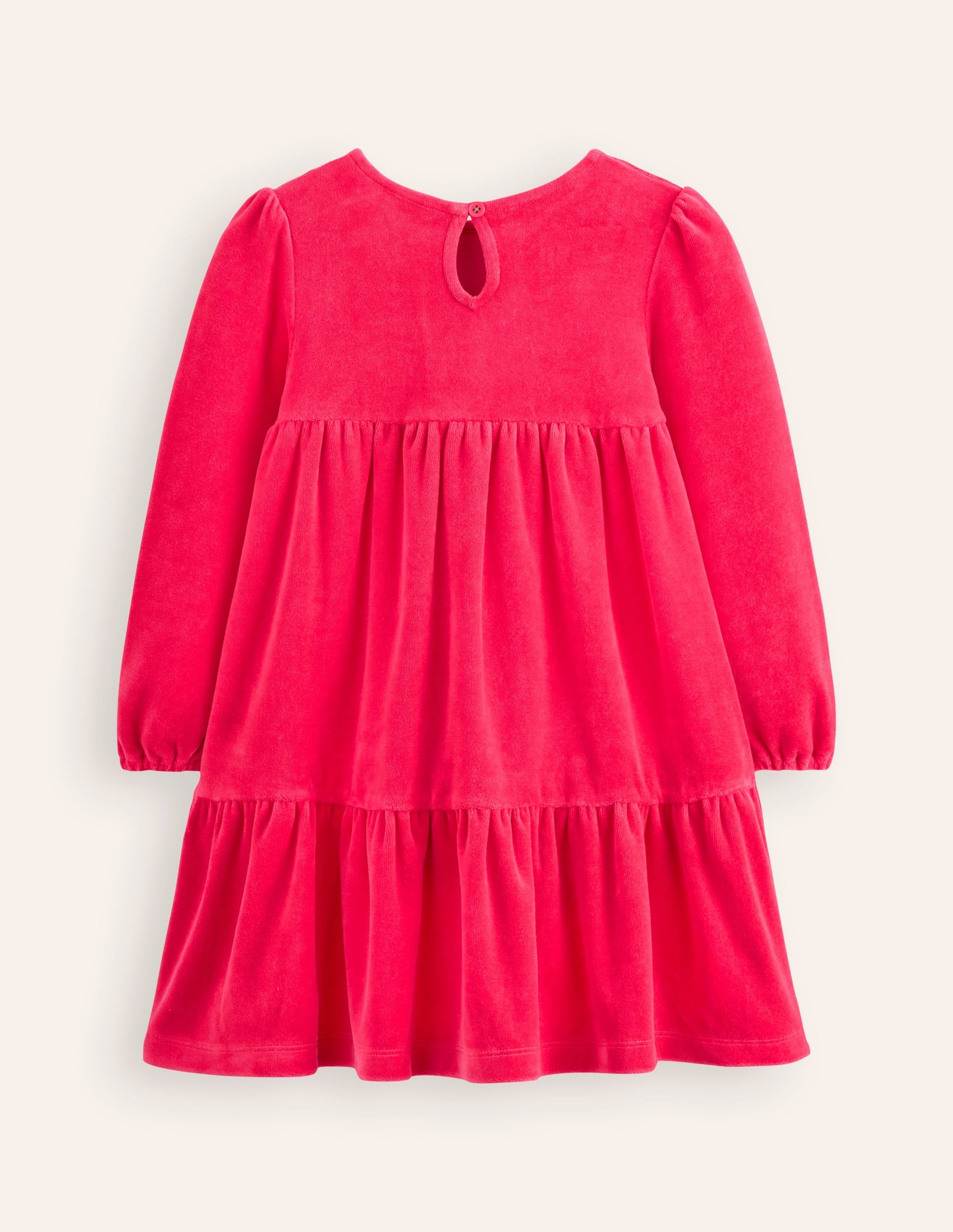 Tiered Velour Dress-Summer Berry-2