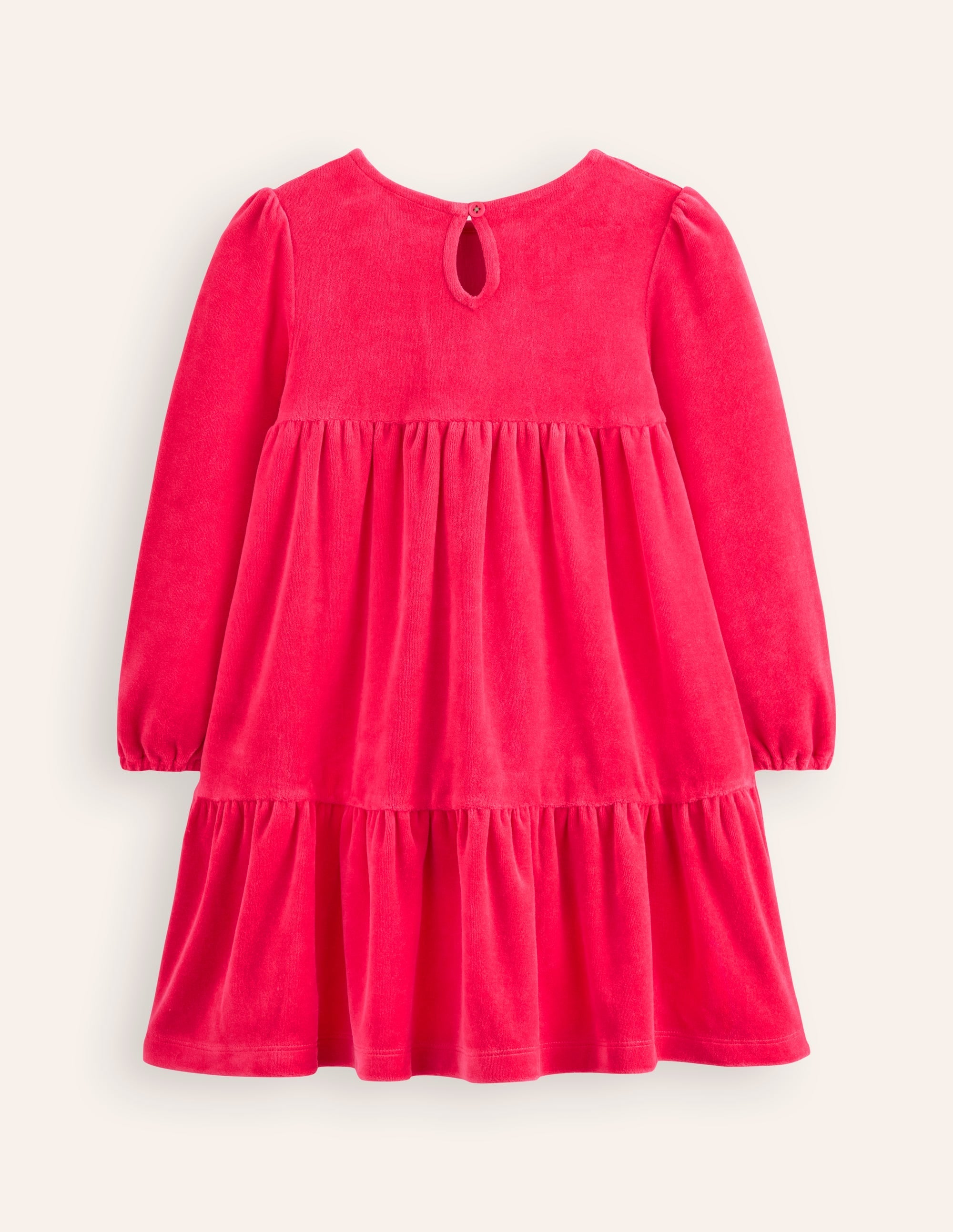 Tiered Velour Dress-Summer Berry - Image 2