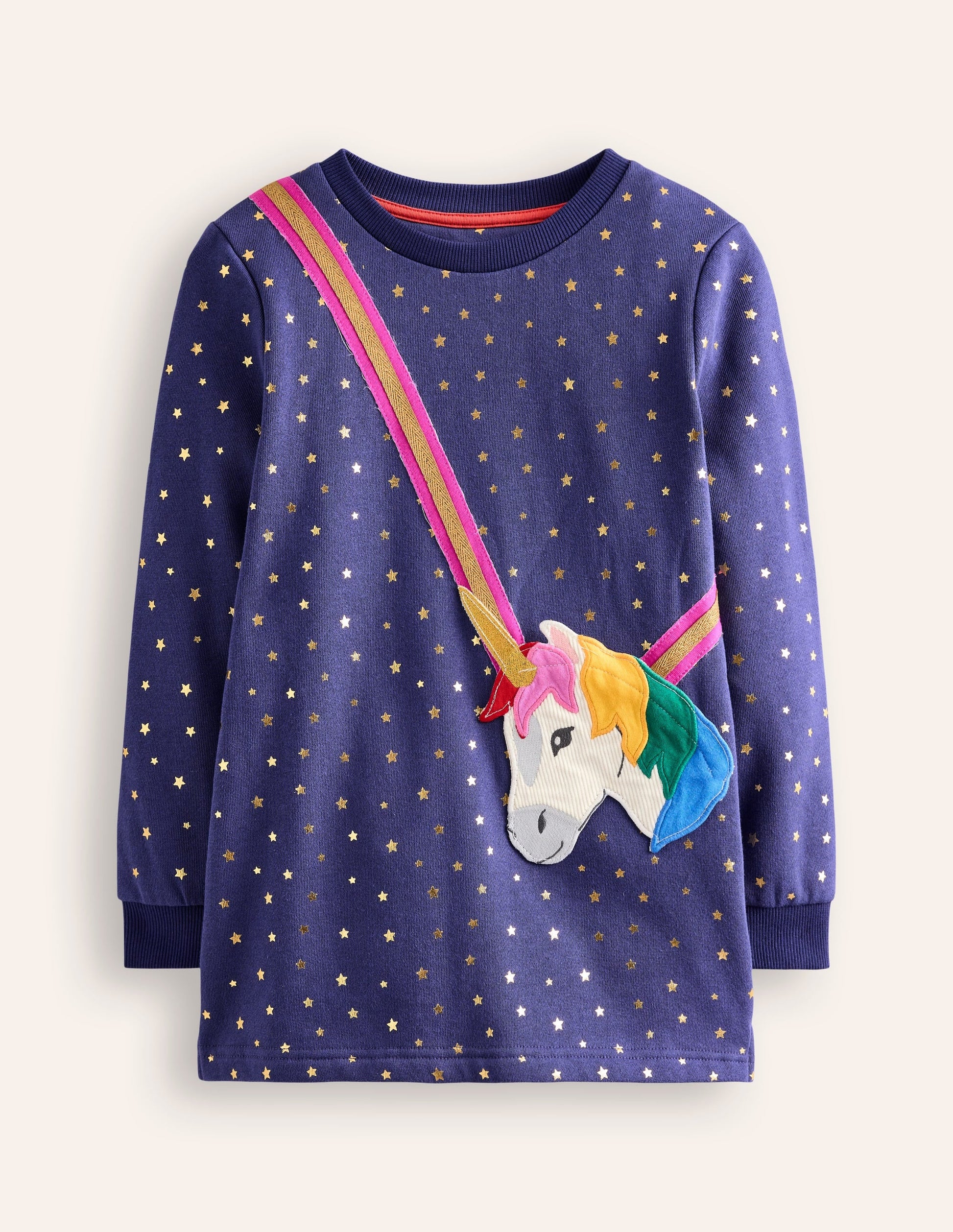 Appliqué Bag Tunic-Starboard Blue Unicorn-1