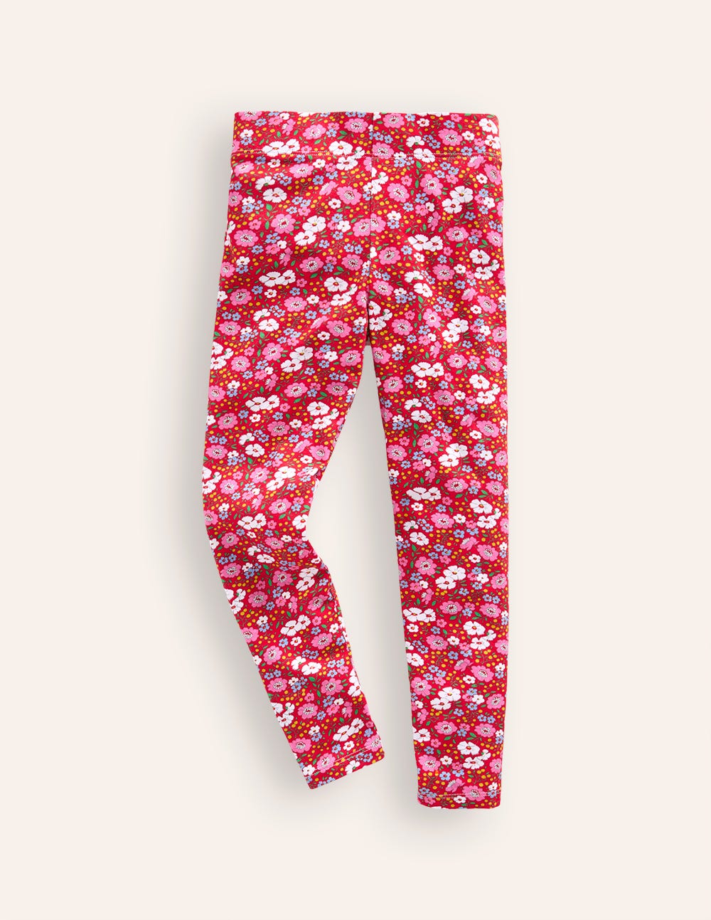 Fun Leggings-Brilliant Red Festive Flower - Image 1