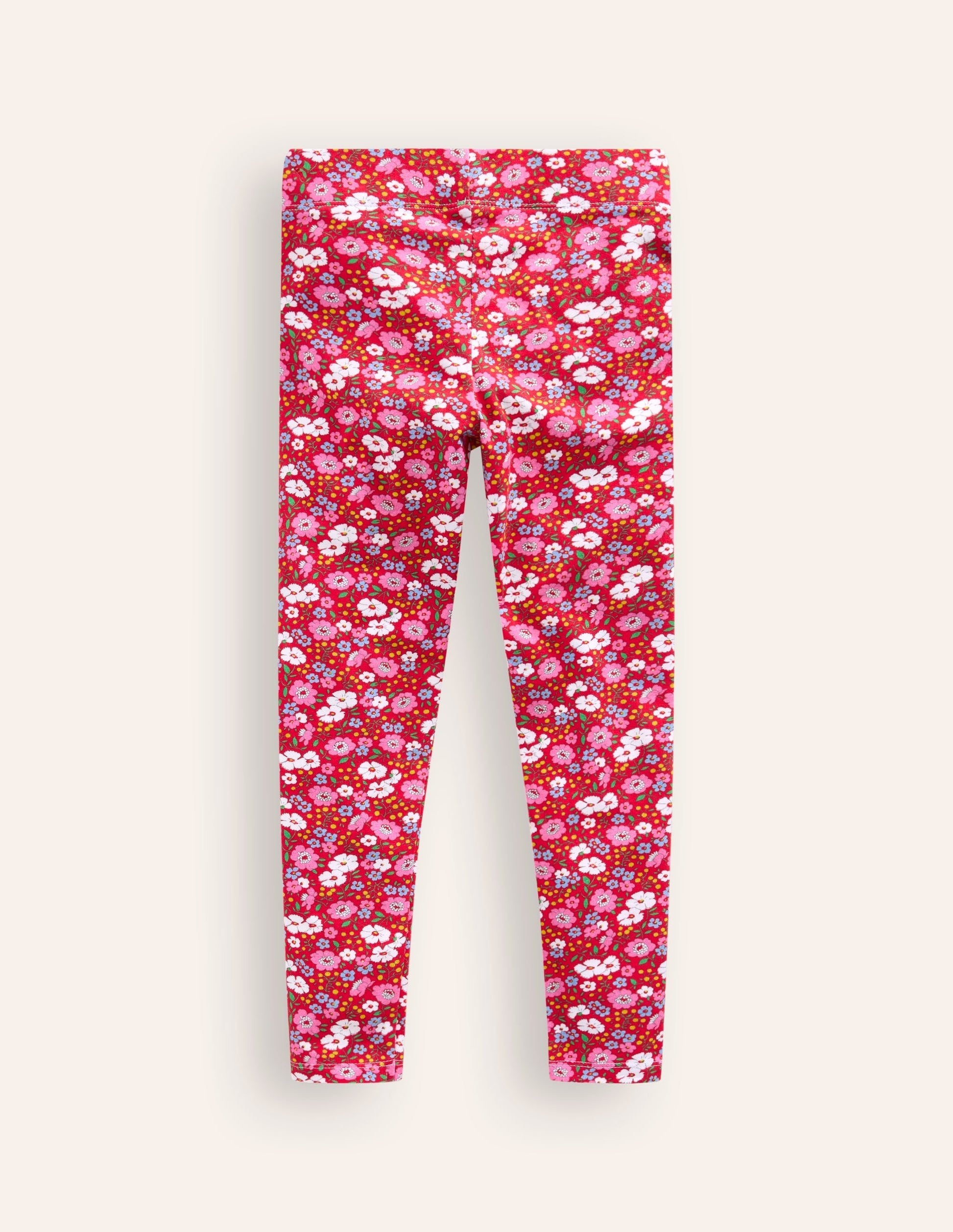 Fun Leggings-Brilliant Red Festive Flower-2