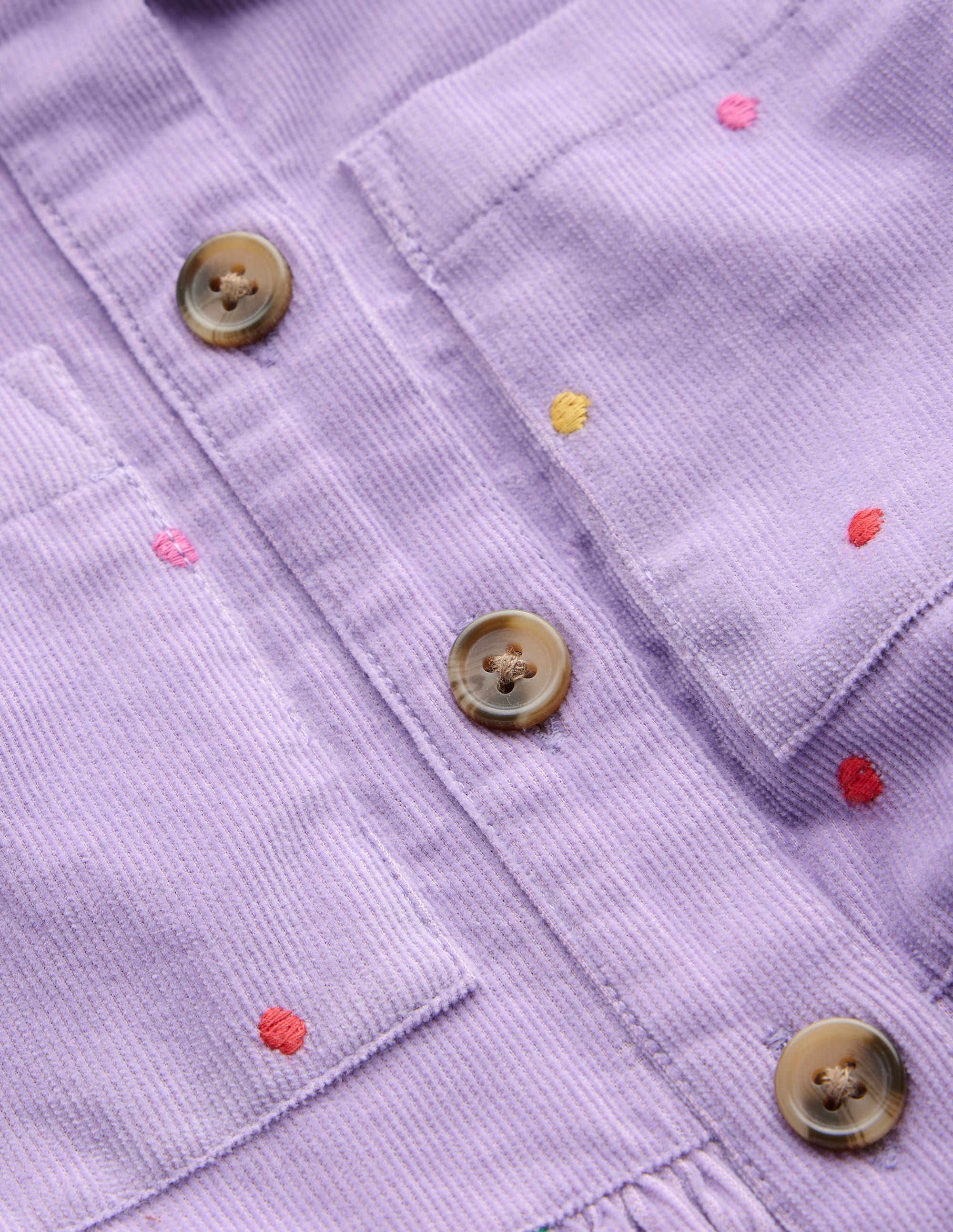 Puff Sleeve Shirt Dress-Aster Purple Embroidered Spot - Image 3