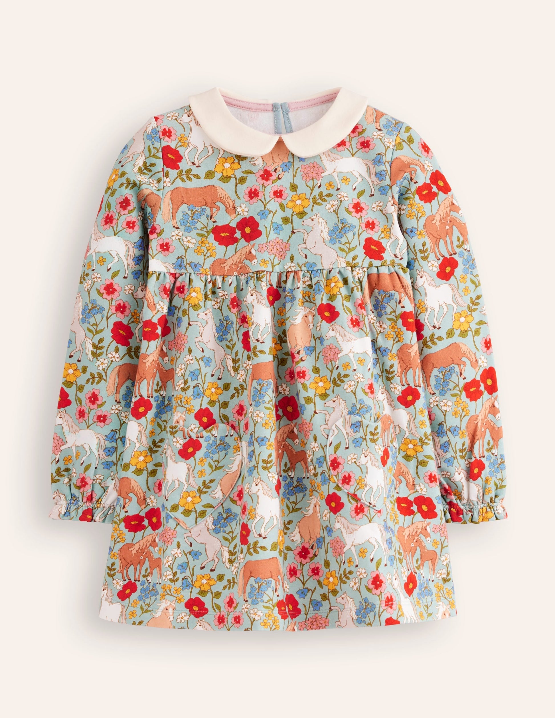 Collared Tunic-Blue Pony Floral-1