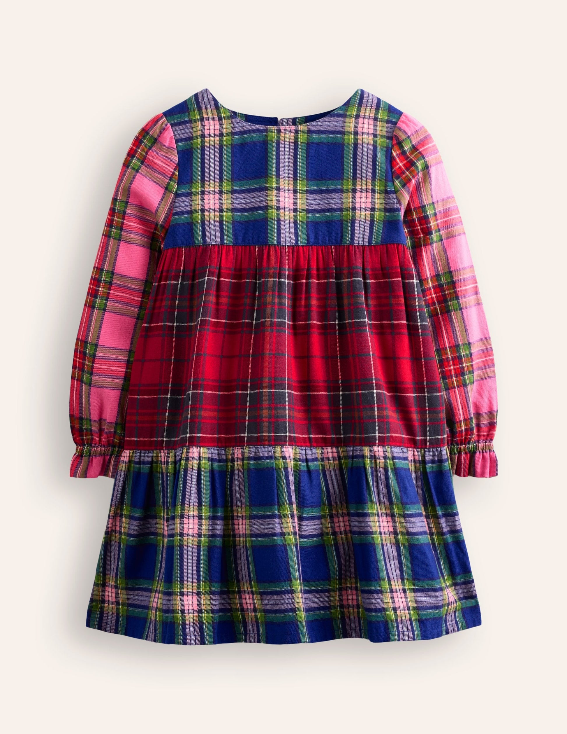 Betsy Tiered Twirly Dress-Tartan Hotchpotch-1