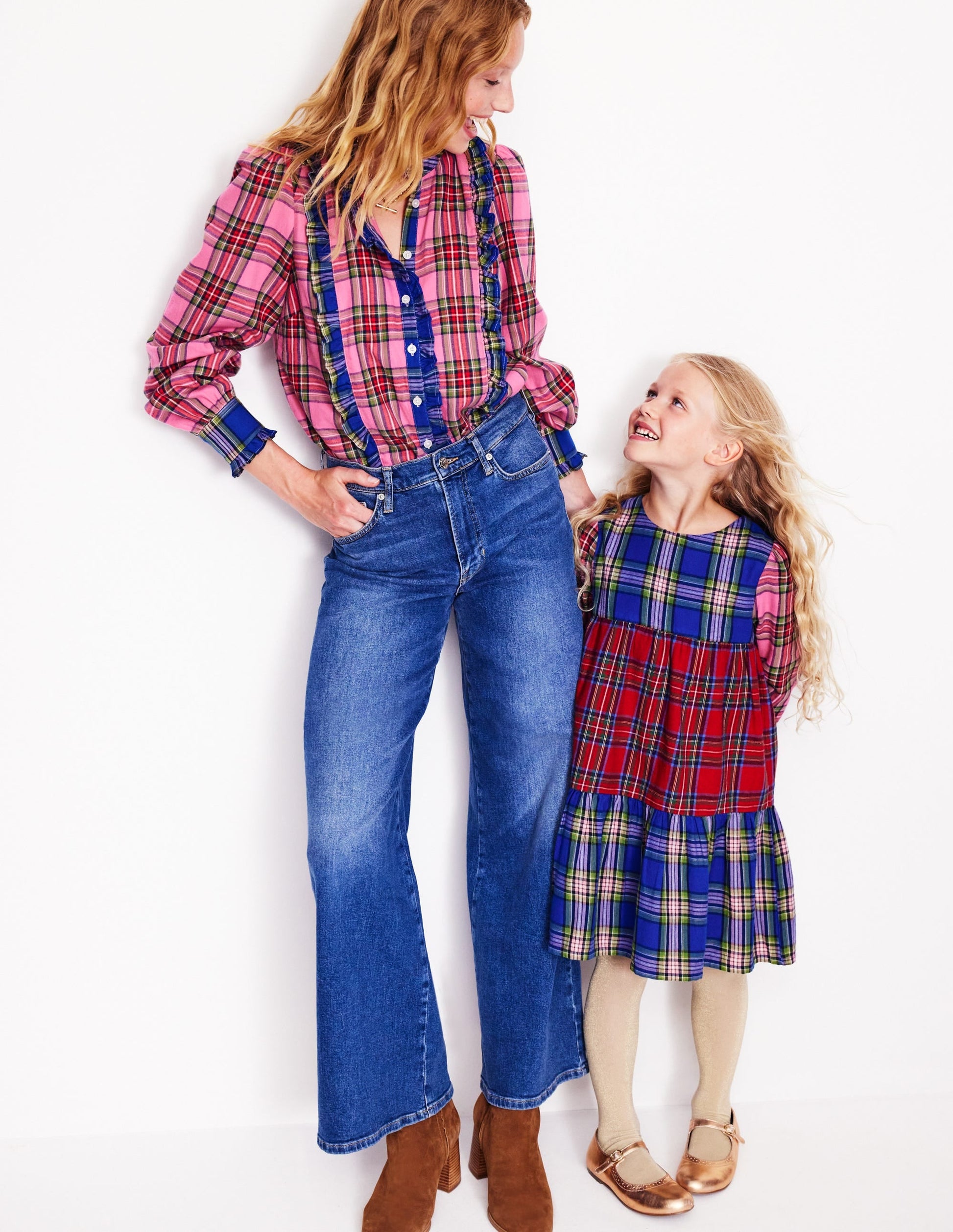Betsy Tiered Twirly Dress-Tartan Hotchpotch-4
