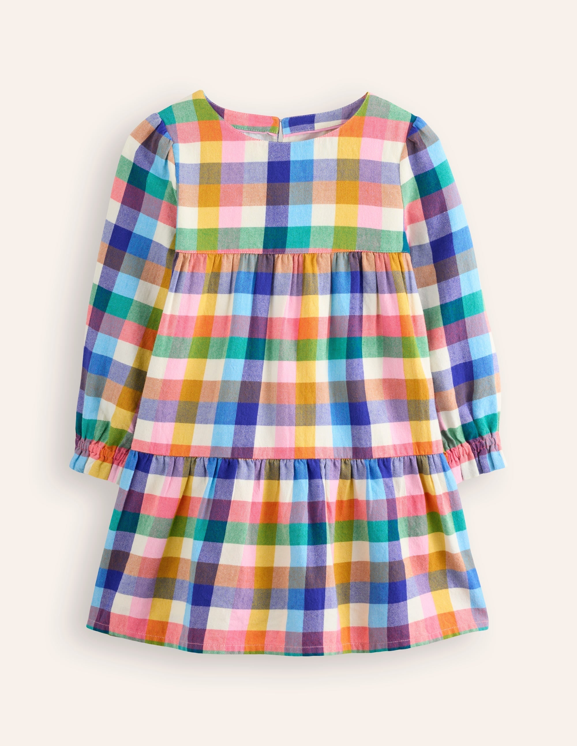 Betsy Tiered Twirly Dress-Multigingham - Image 1