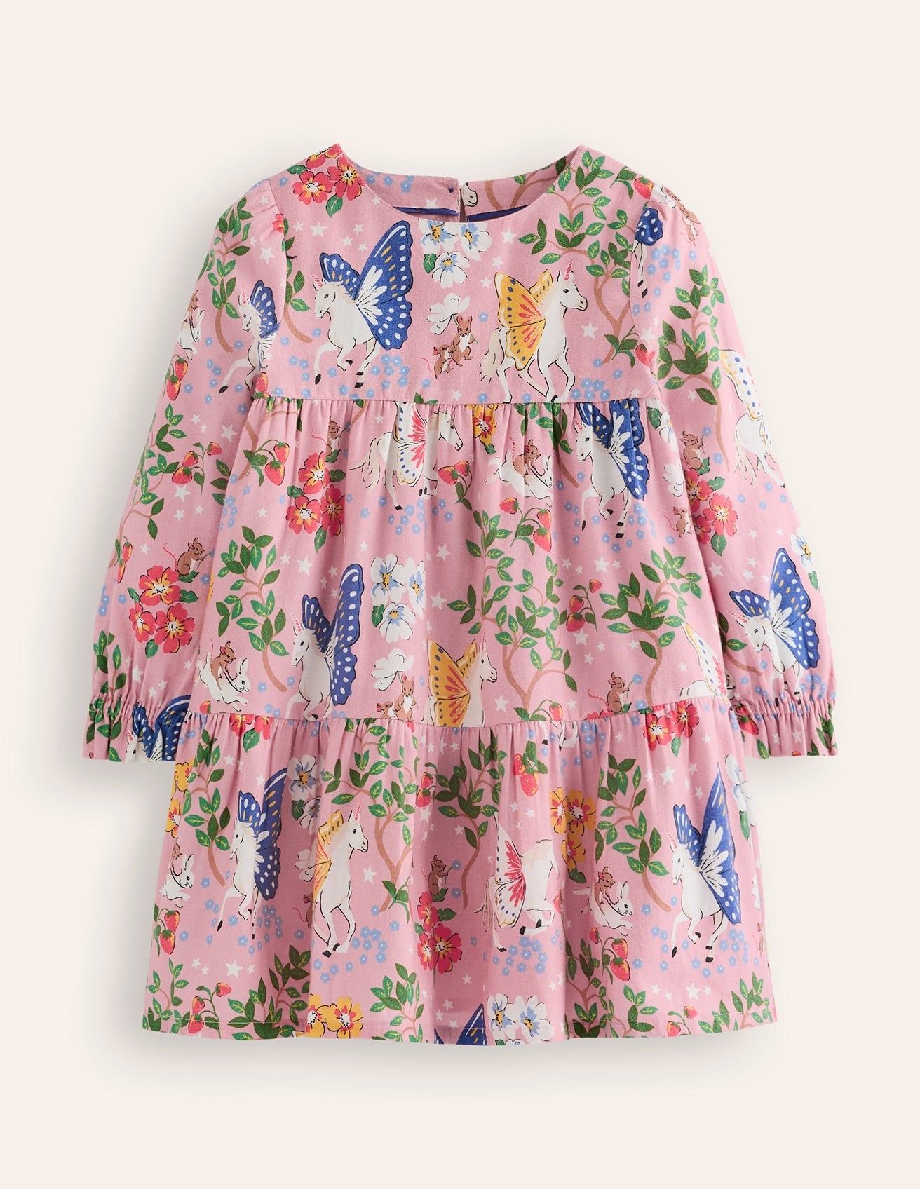 Betsy Tiered Twirly Dress-Vintage Pink Enchanted Forest-1