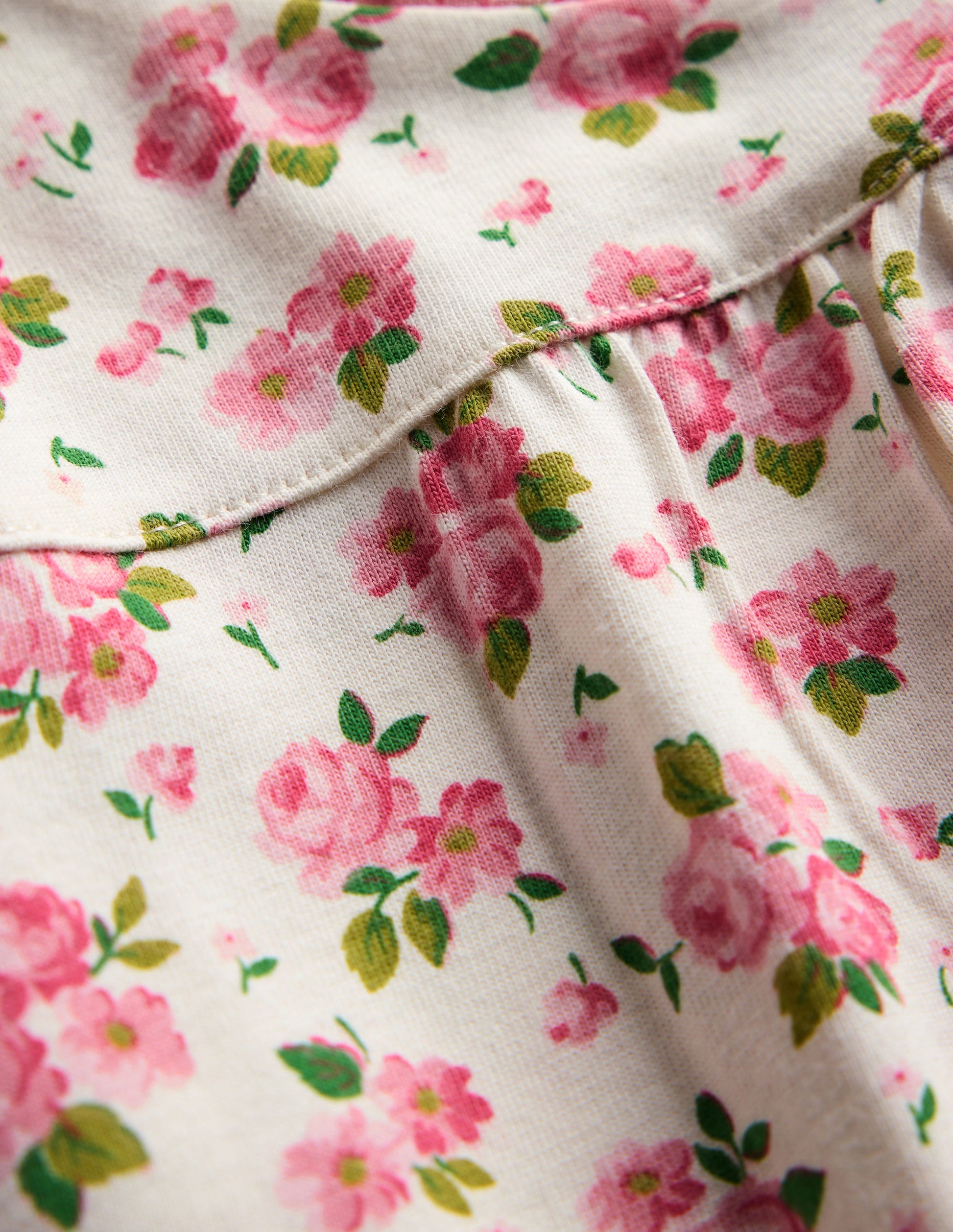 Printed Long-sleeved Nightie-Ivory Bouquet-3