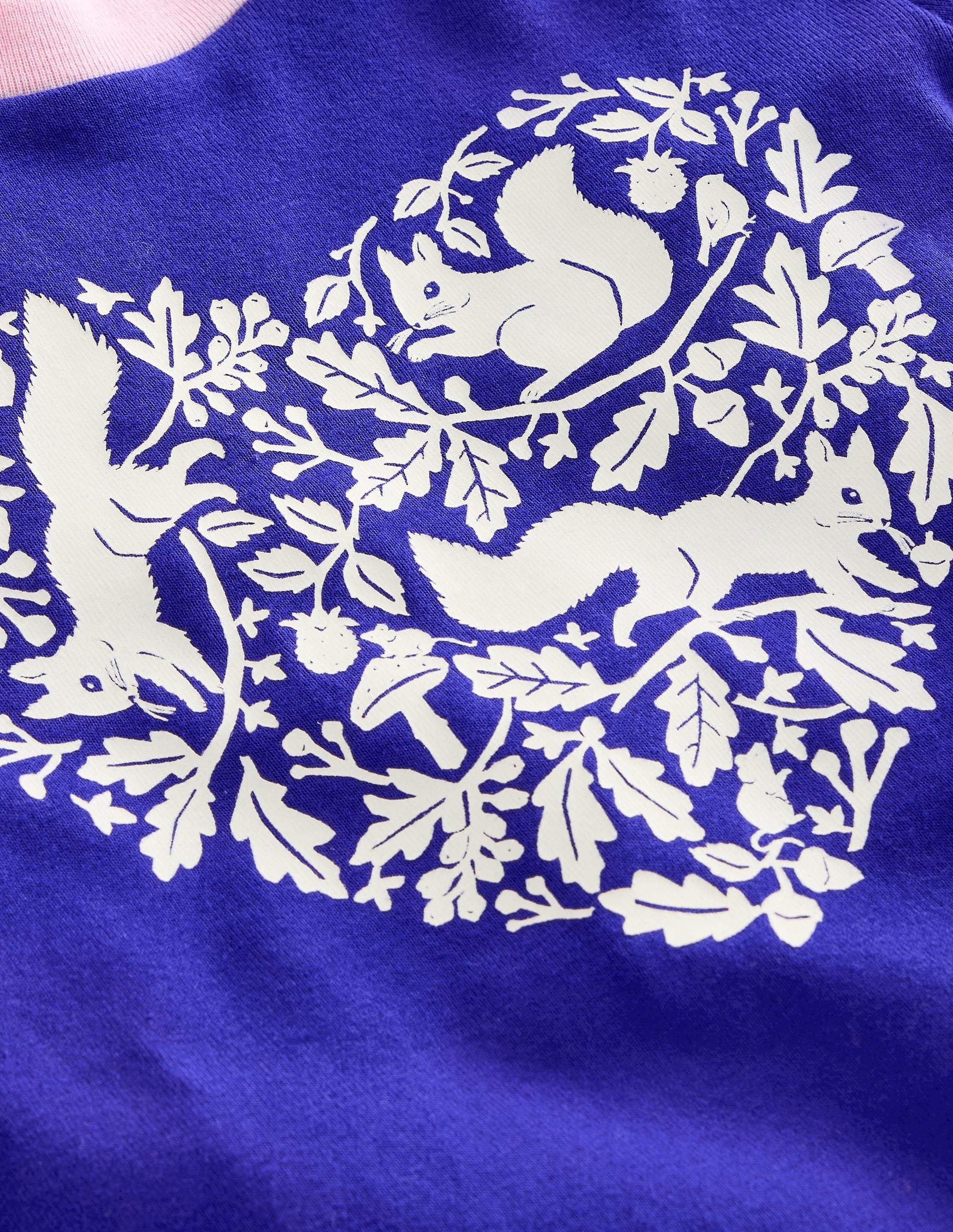 Snug Long John Pyjamas-Sapphire Blue Squirrel - Image 3