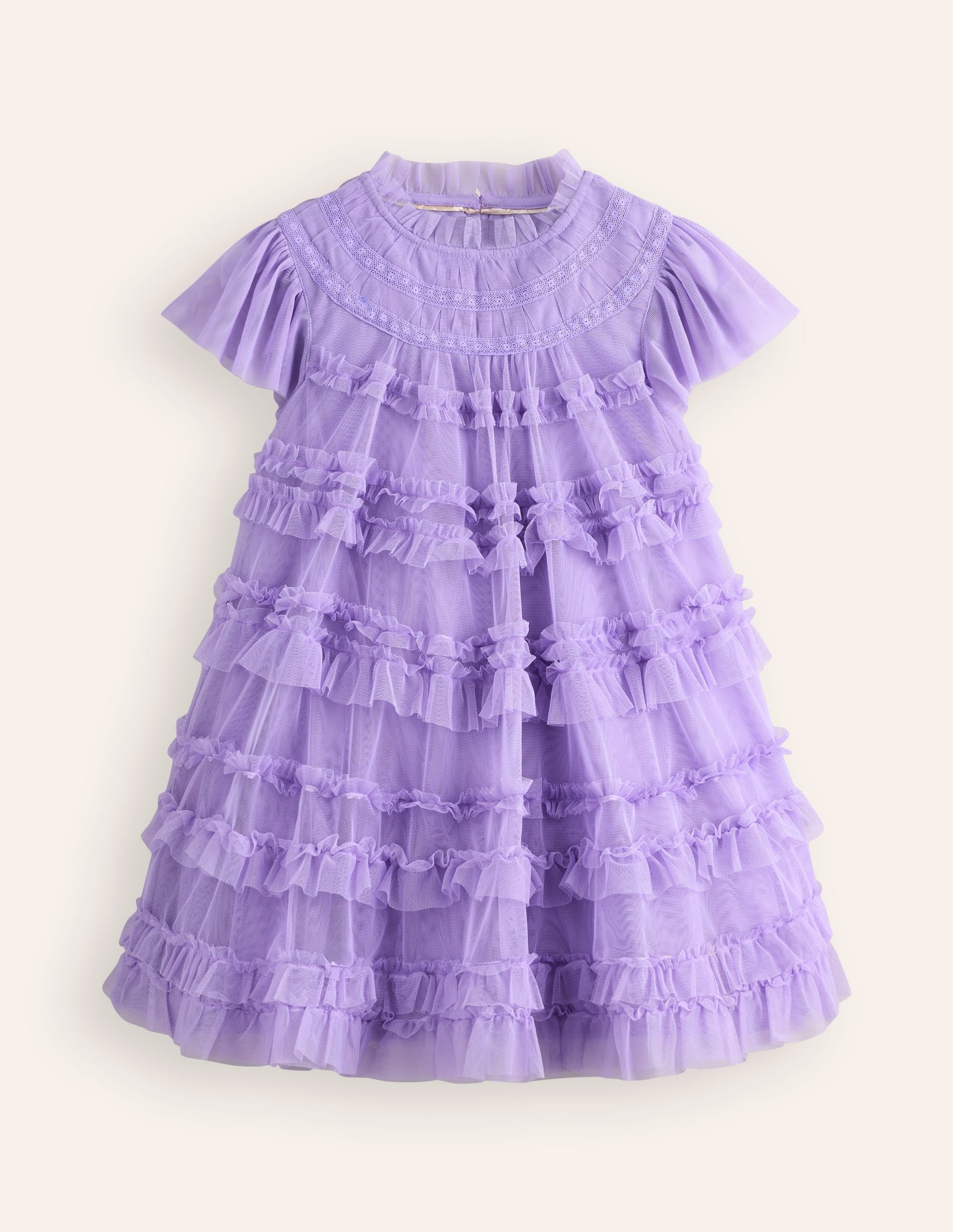 Winnie Tulle Tiered Dress-Misty Lavender-1