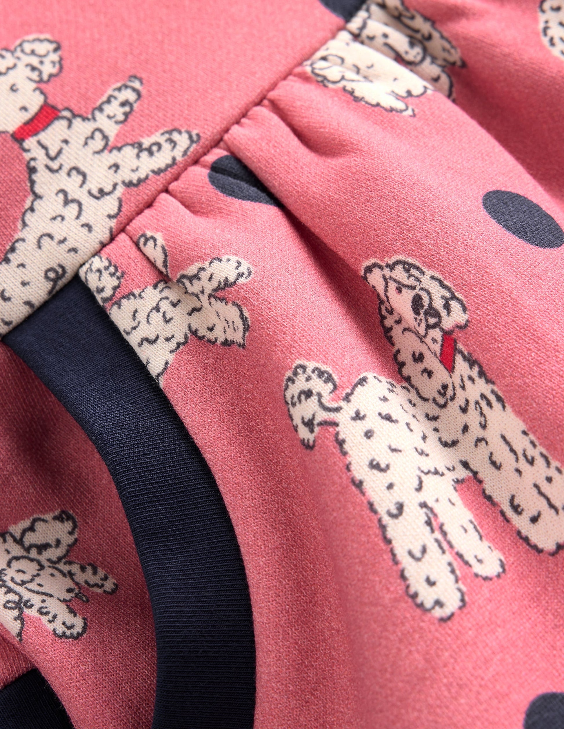 Cosy Printed Sweatshirt Dress-Almond Pink Poodles-3
