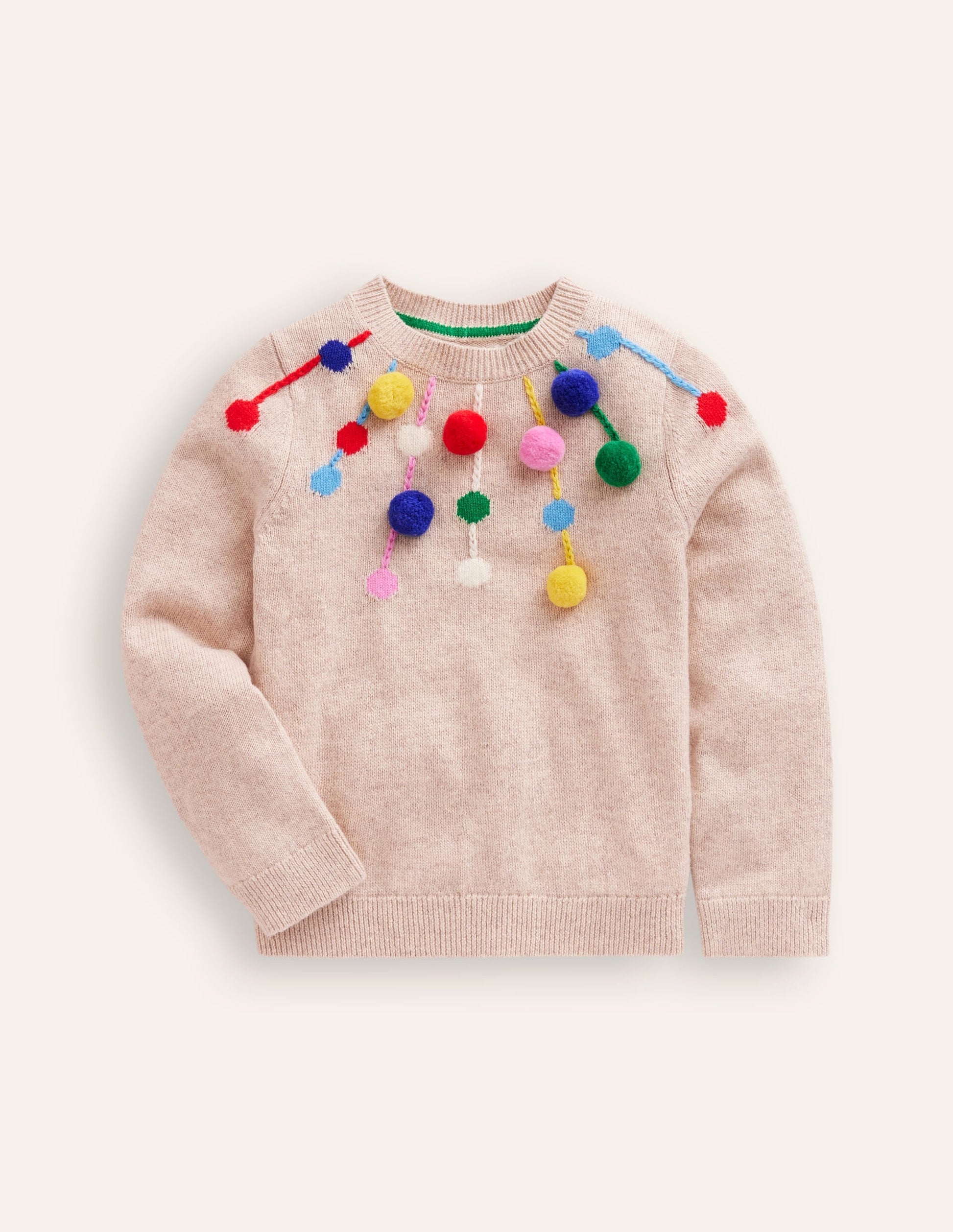 Pom Pom Jumper-Oatmeal Pom Pom-1