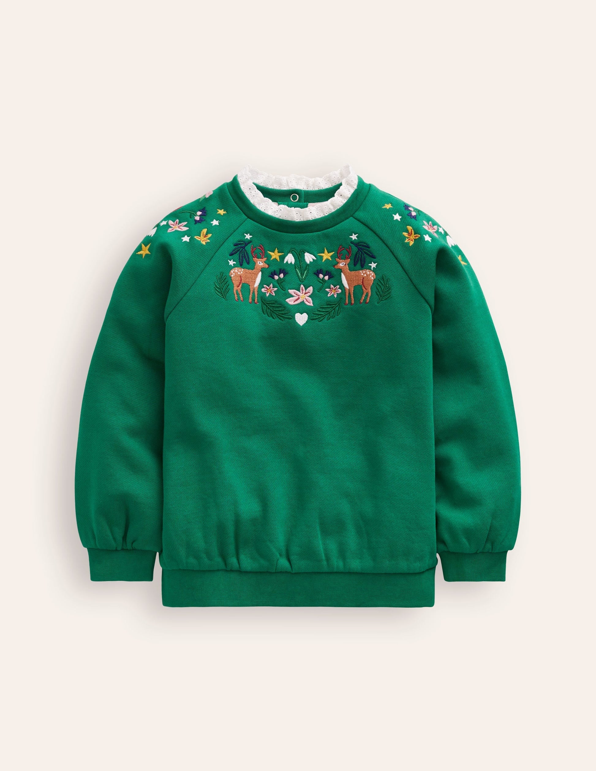 Embroidered Sweat-Jewel Green-1