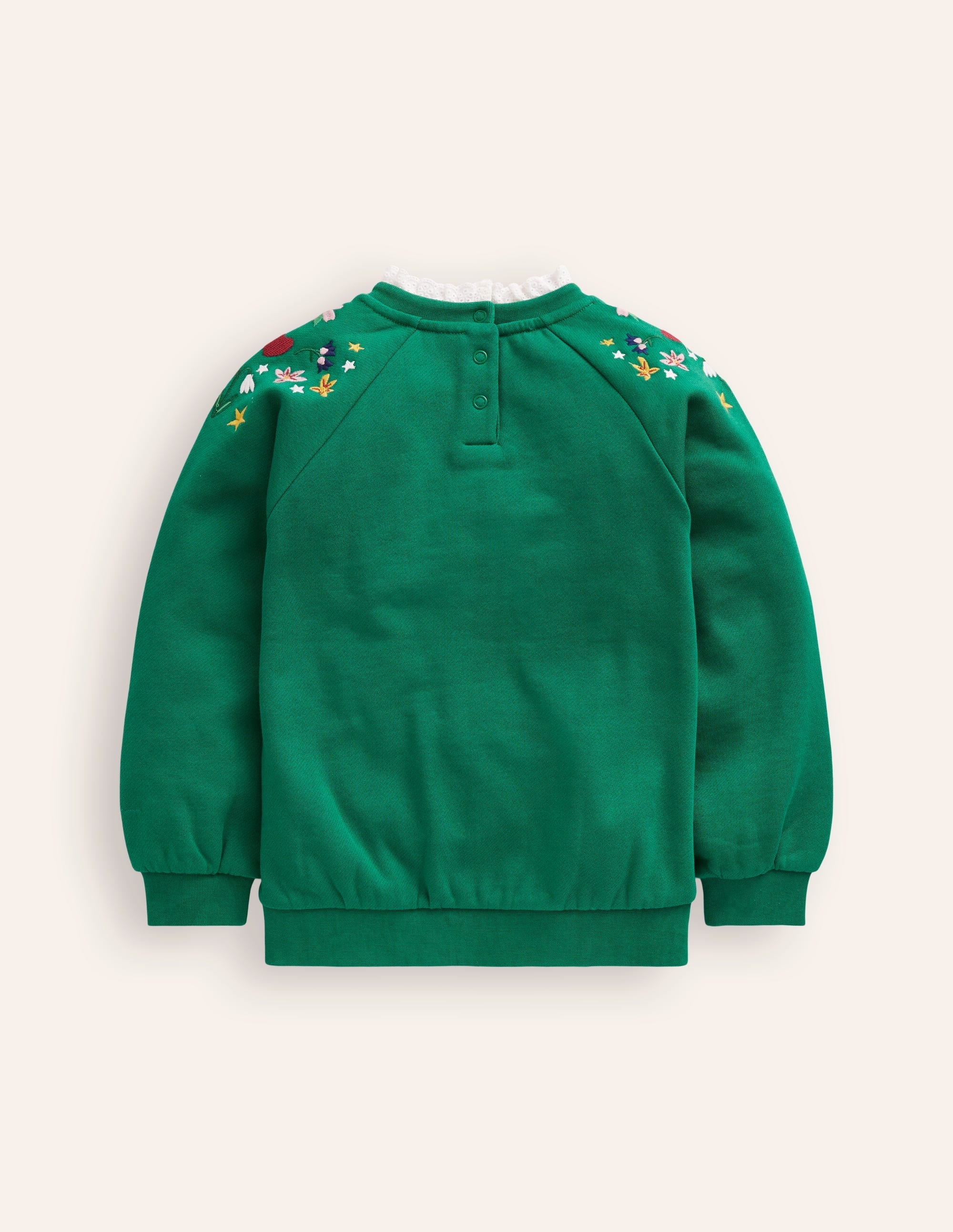 Embroidered Sweat-Jewel Green - Image 2