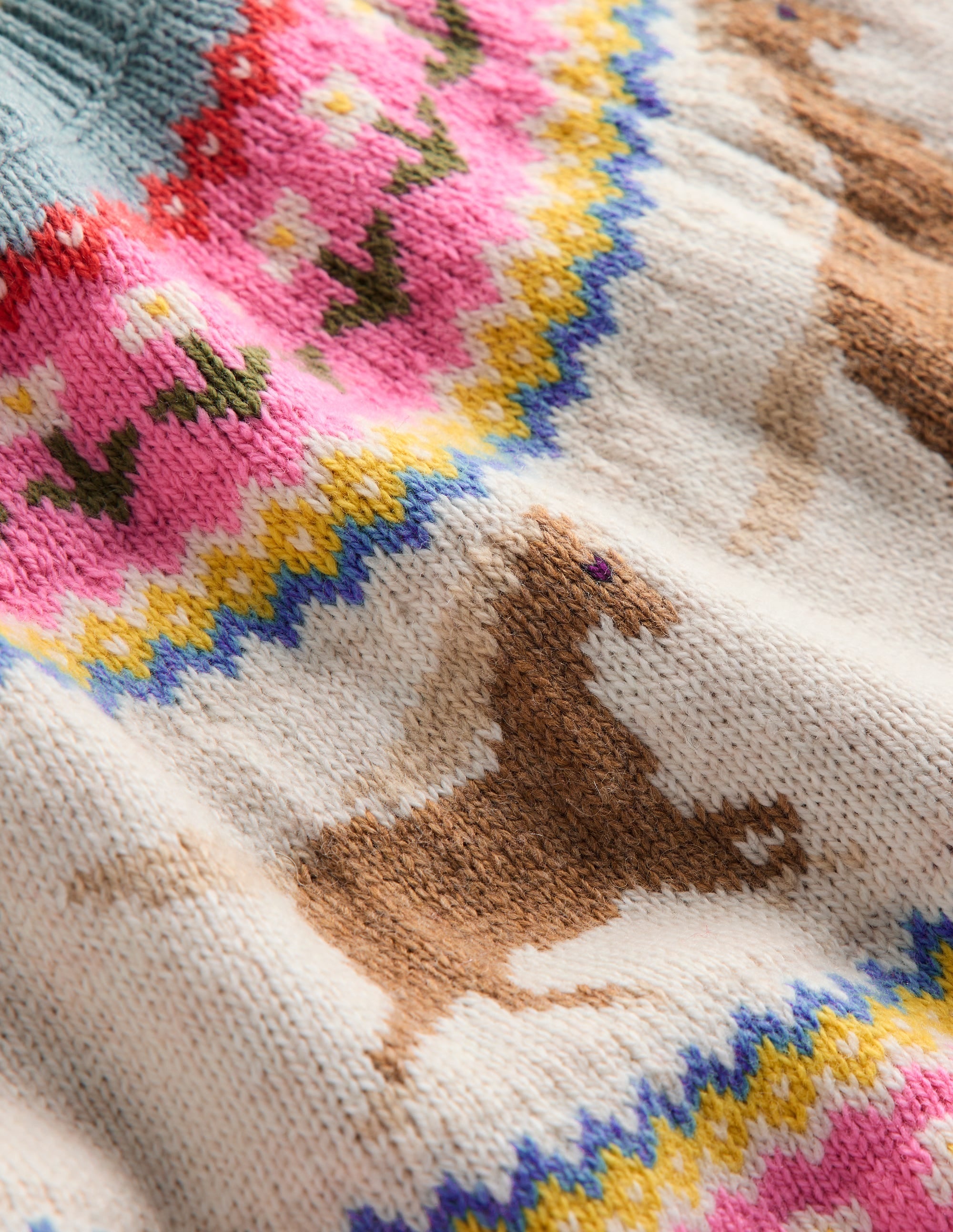 Minnie Fair Isle Jumper Dress-Seamist Marl Horses - Image 3