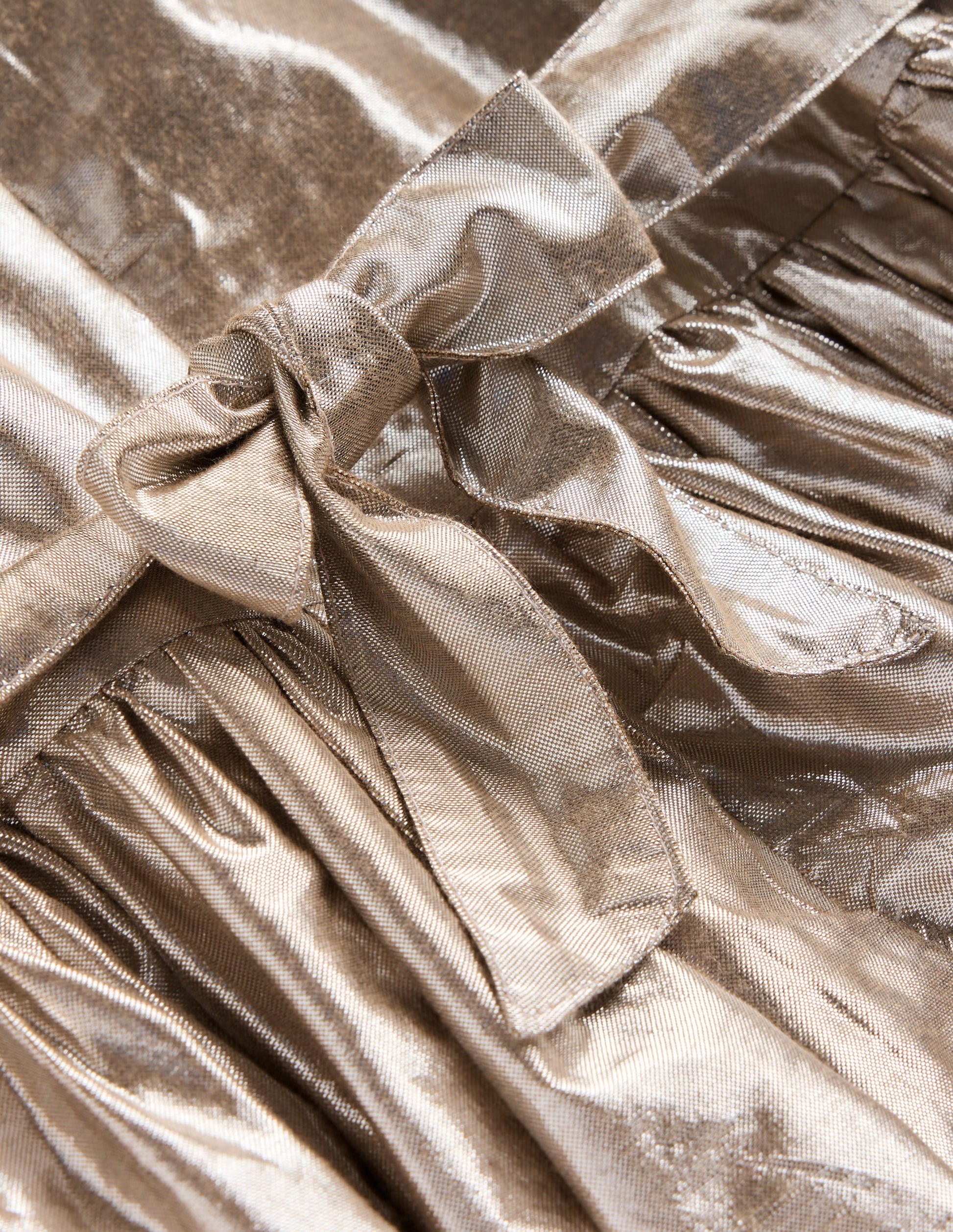 Metallic Smocked Party Dress-Gold-3