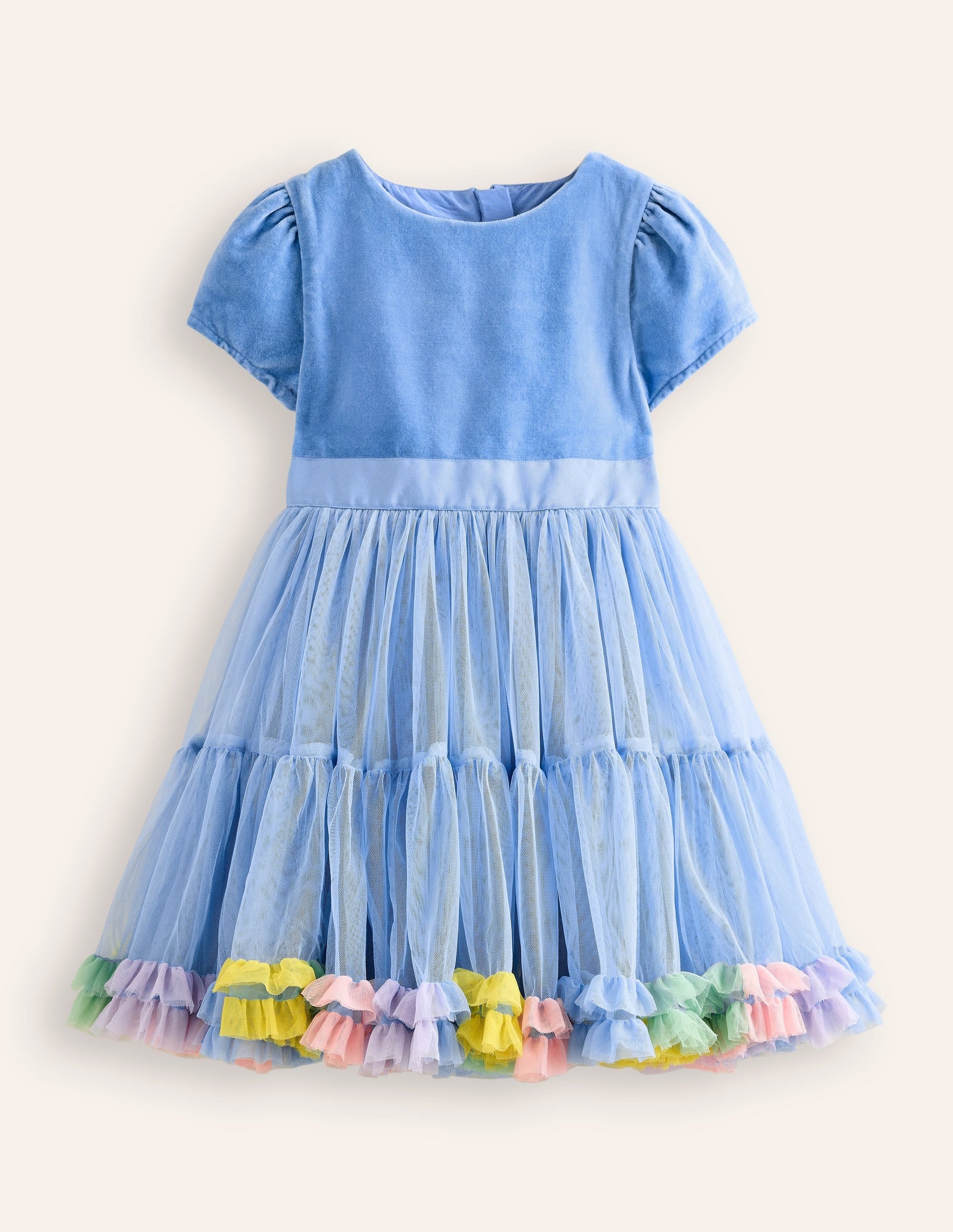 Beth Velvet Bodice Tulle Dress-Forget Me Not-1