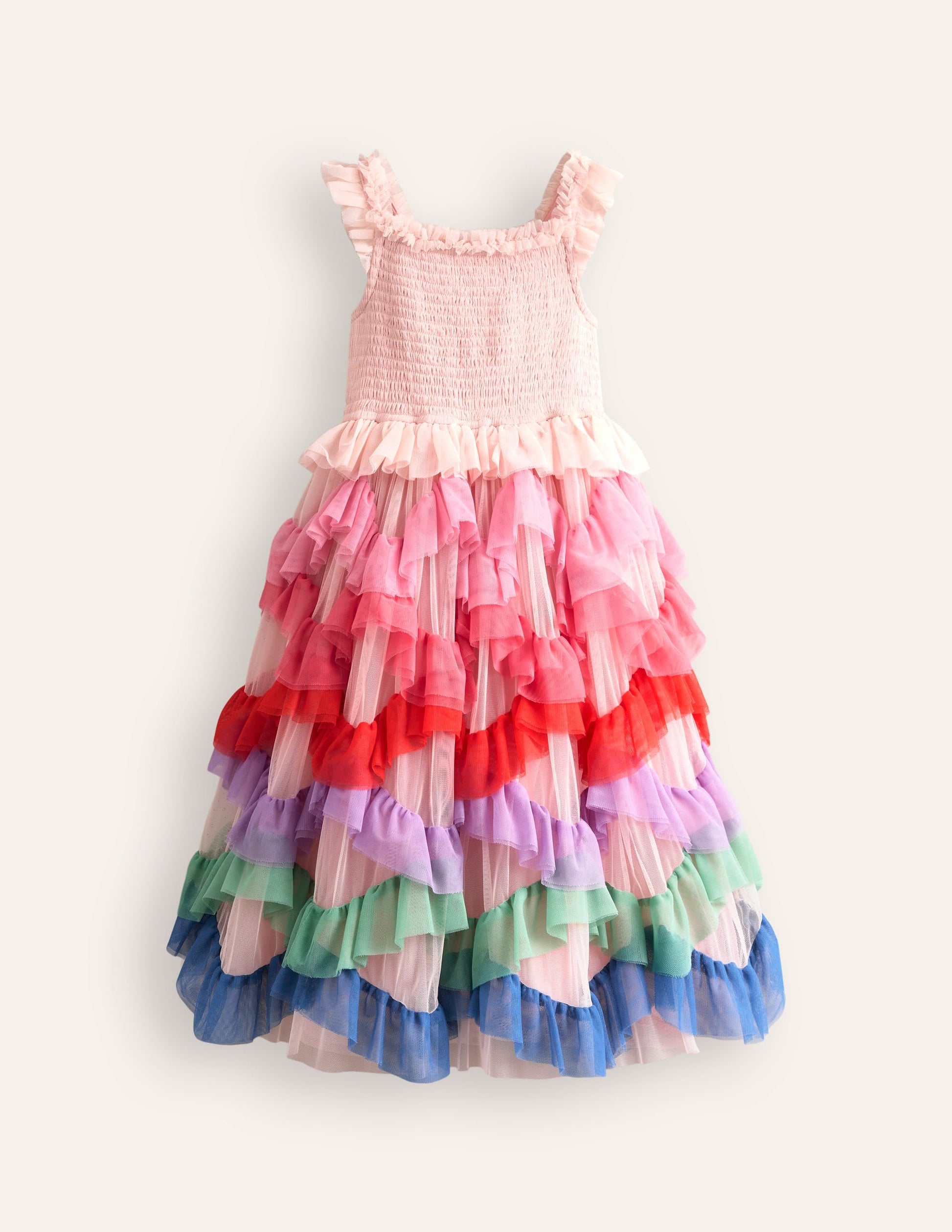 Maude Ruffle Tulle Dress-Multi Rainbow-1