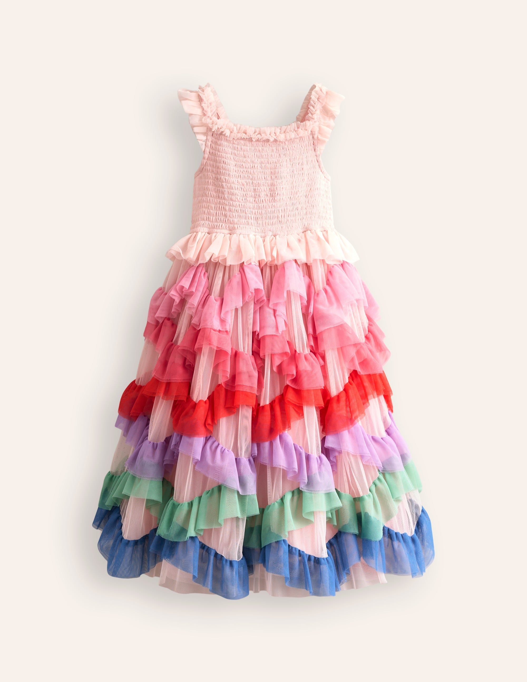 Maude Ruffle Tulle Dress-Multi Rainbow - Image 1