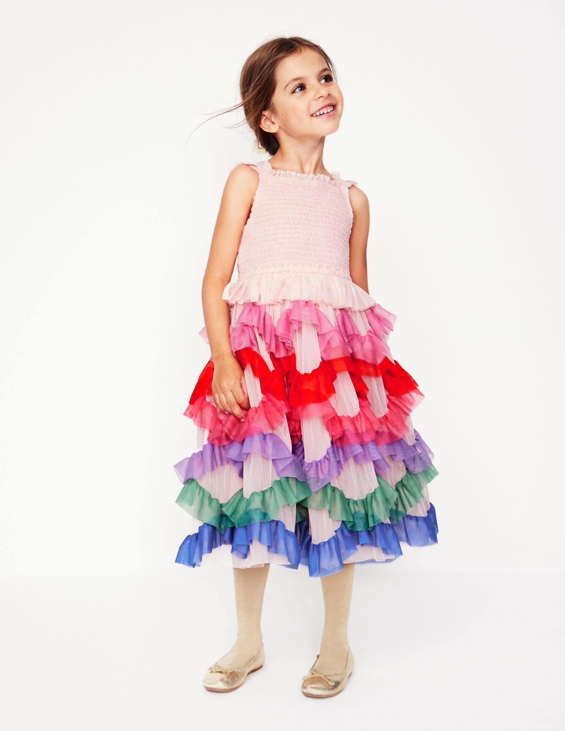 Maude Ruffle Tulle Dress-Multi Rainbow-7