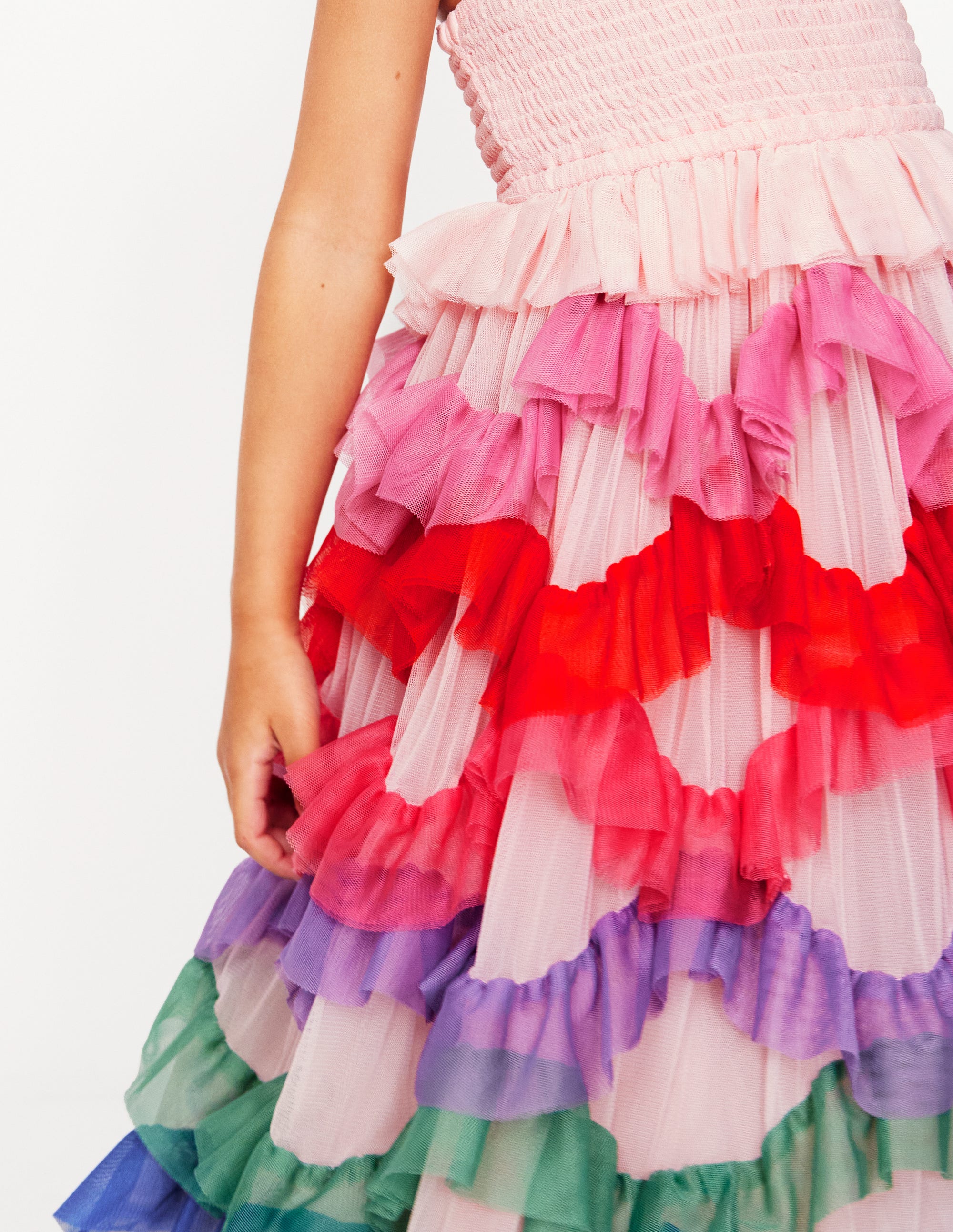 Maude Ruffle Tulle Dress-Multi Rainbow - Image 8
