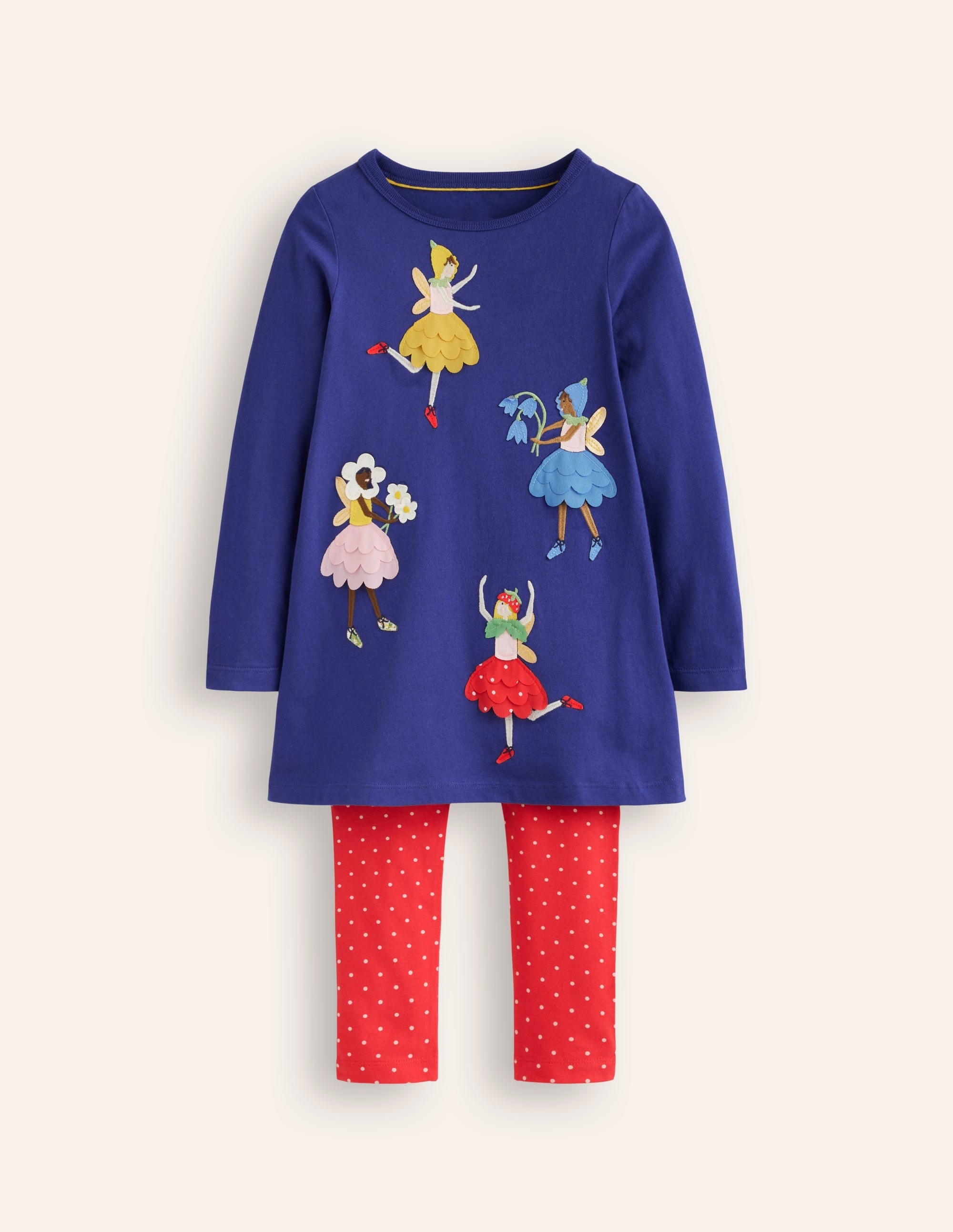 Appliqué Tunic and Legging Set-Starboard Blue Fairies - Image 1