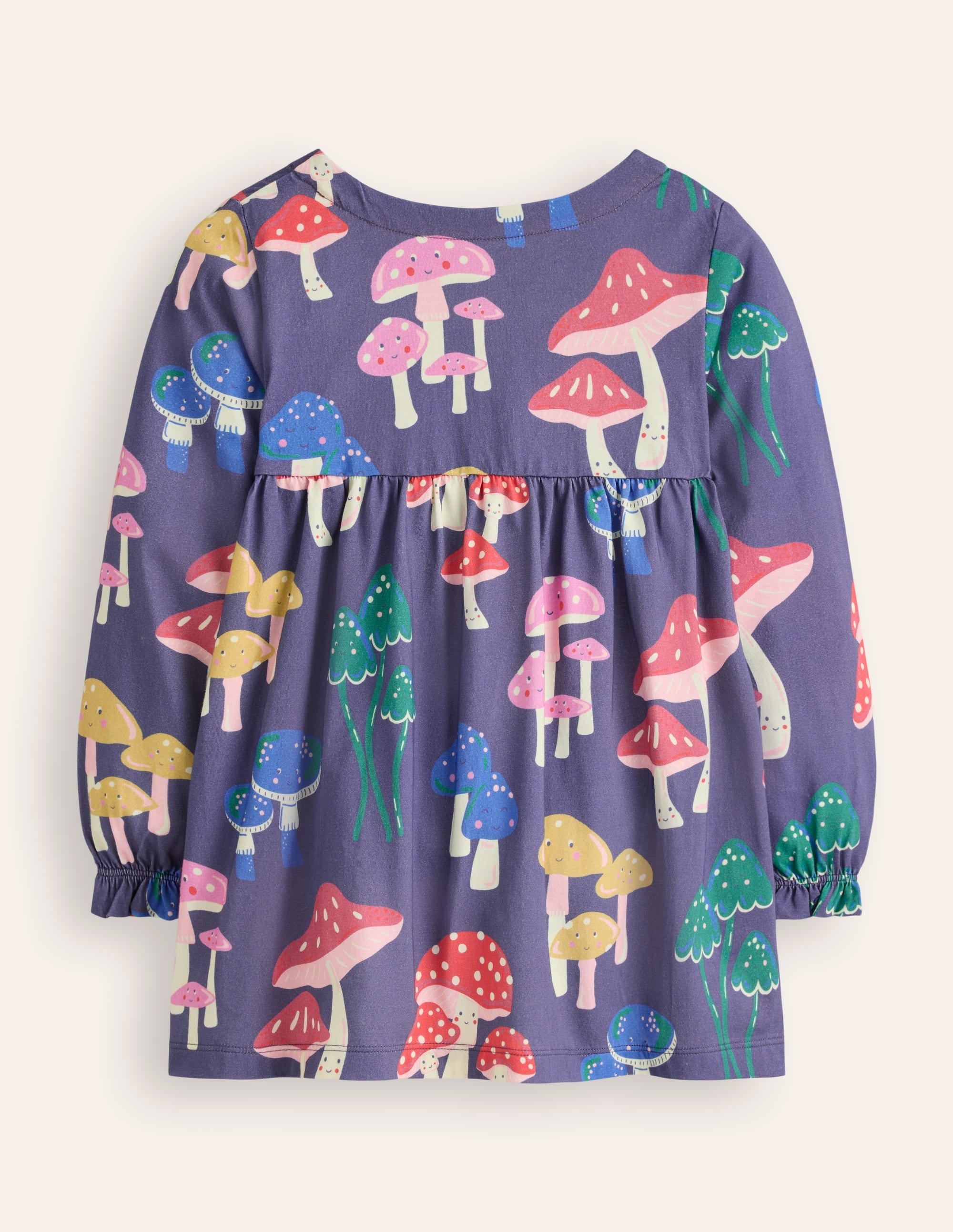 Long Sleeve Printed Tunic-Starboard Blue Mushrooms - Image 2