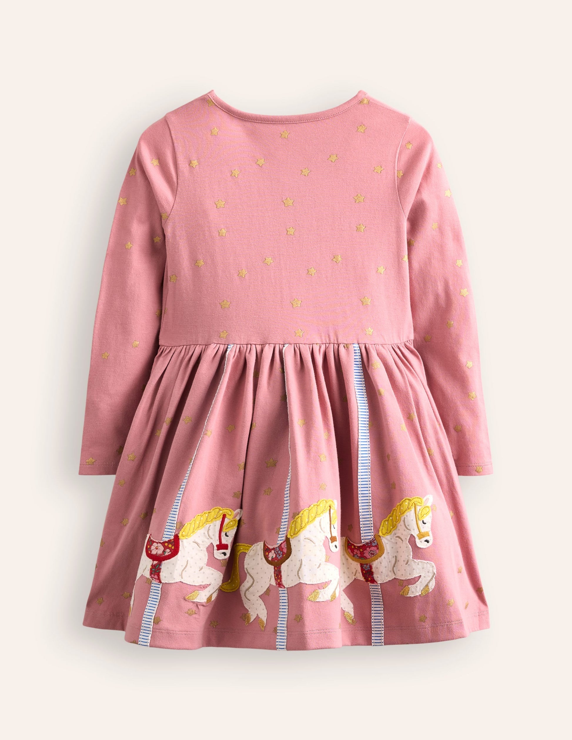 Appliqué Hem Jersey Dress-Vintage Pink Carousel-2