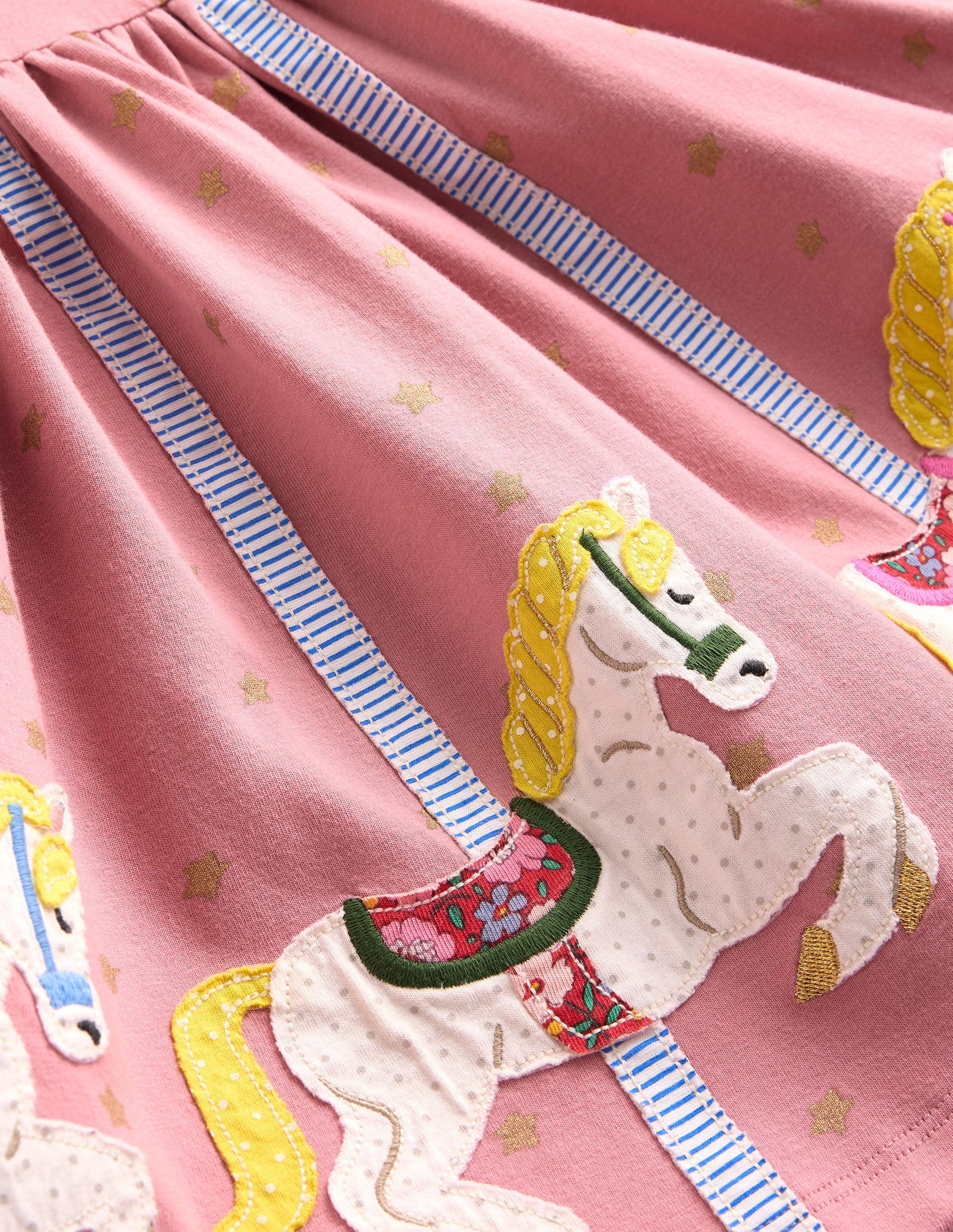 Appliqué Hem Jersey Dress-Vintage Pink Carousel-3