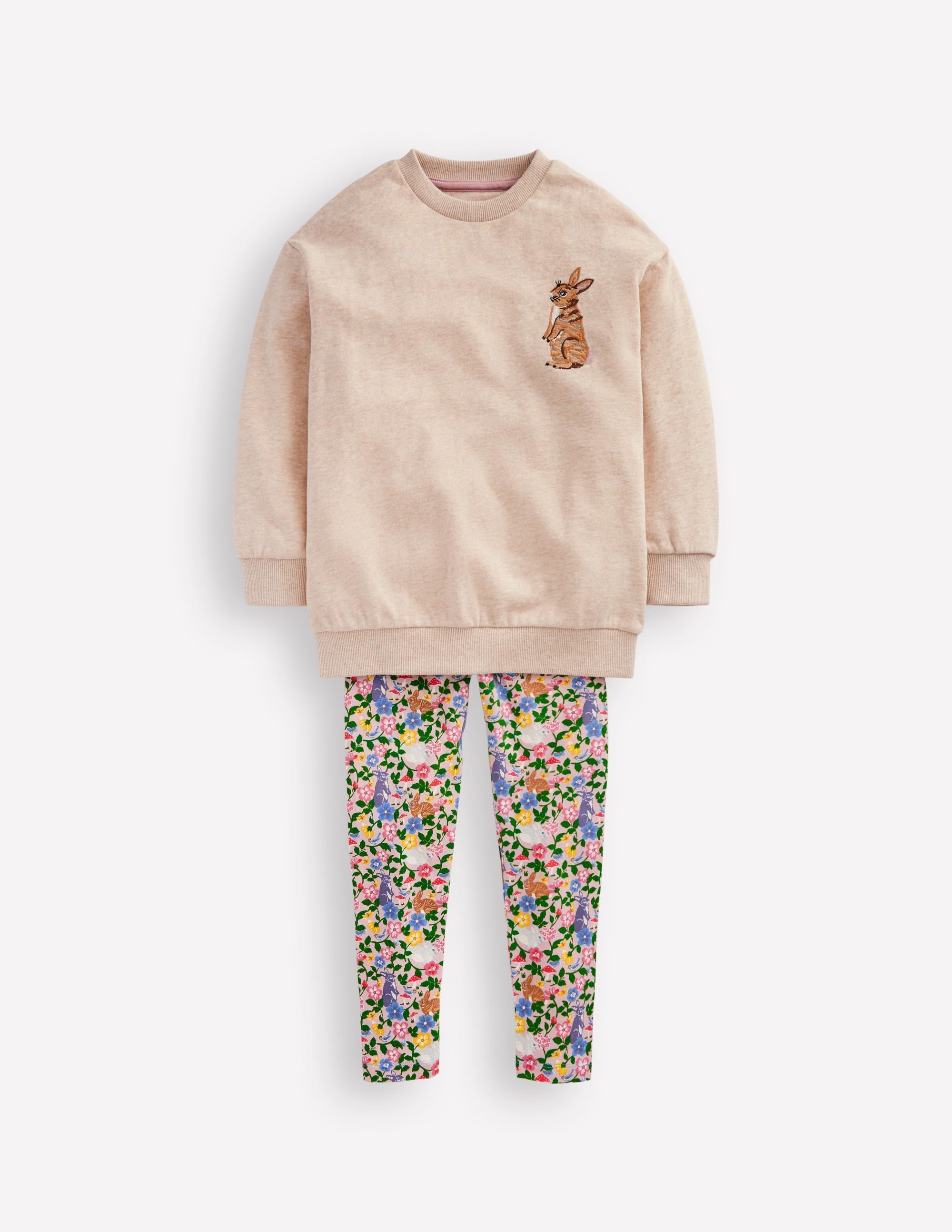 Relaxed Longline Sweatshirt-Oatmeal Bunny - Image 1