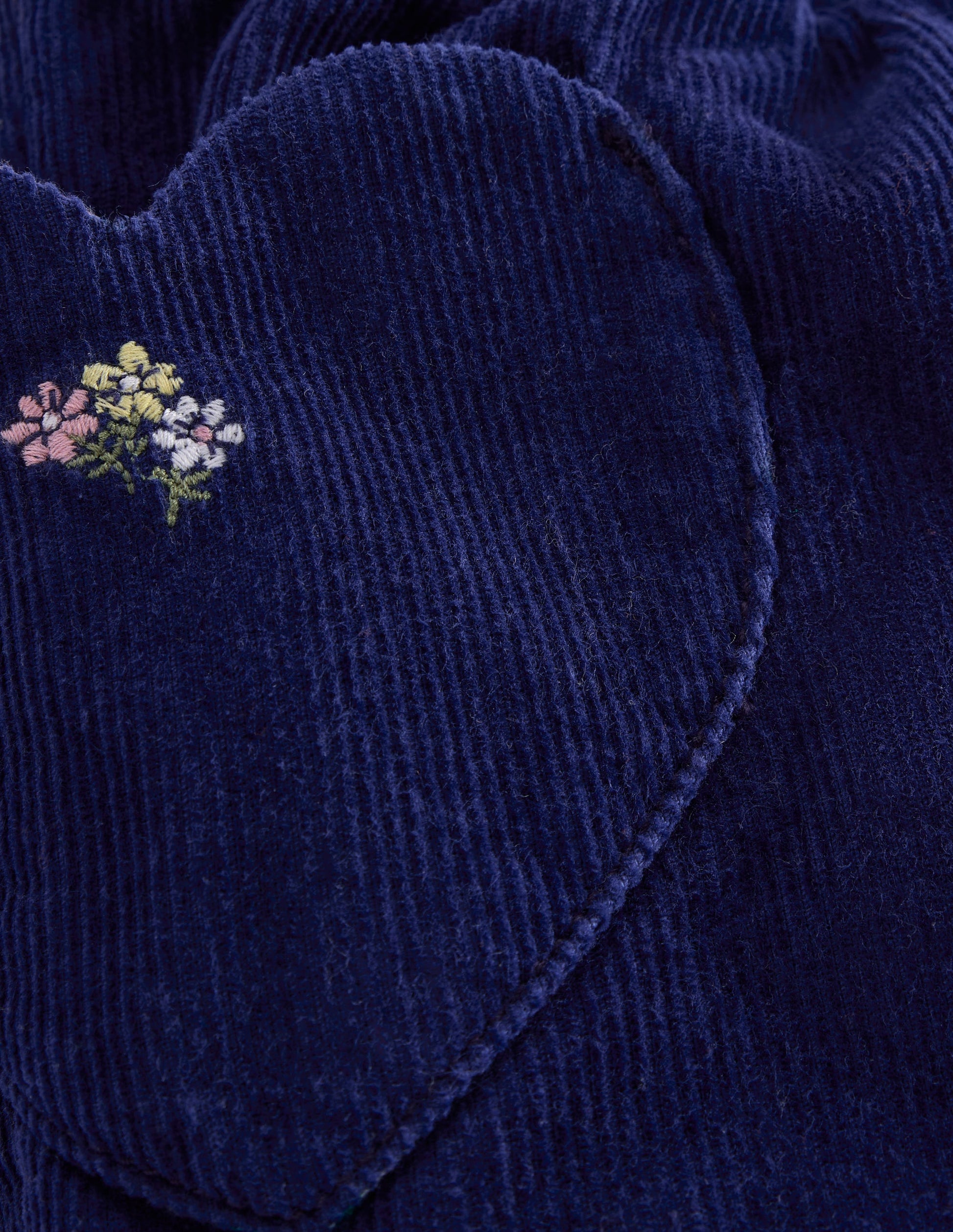 Lined Cord Pull-On Trousers-College Navy Embroidery-3