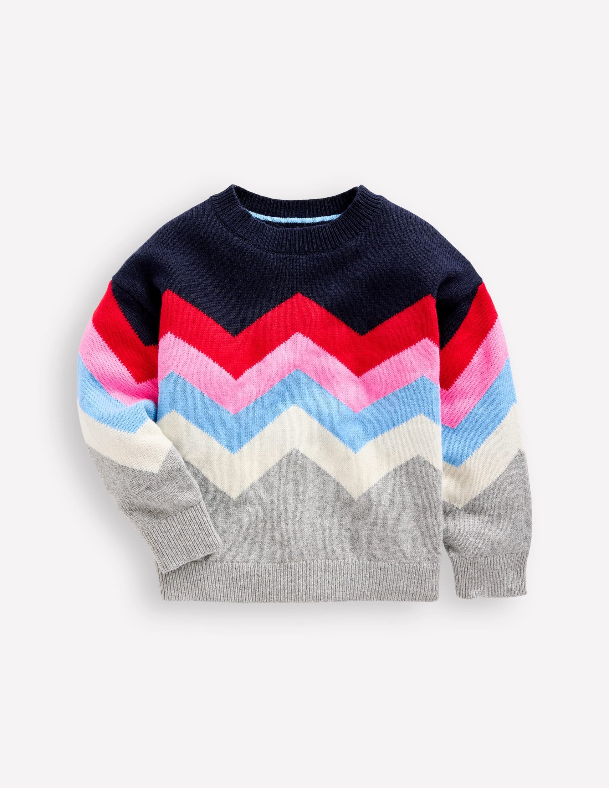 Zig Zag Jumper-Grey Marl Multi-1