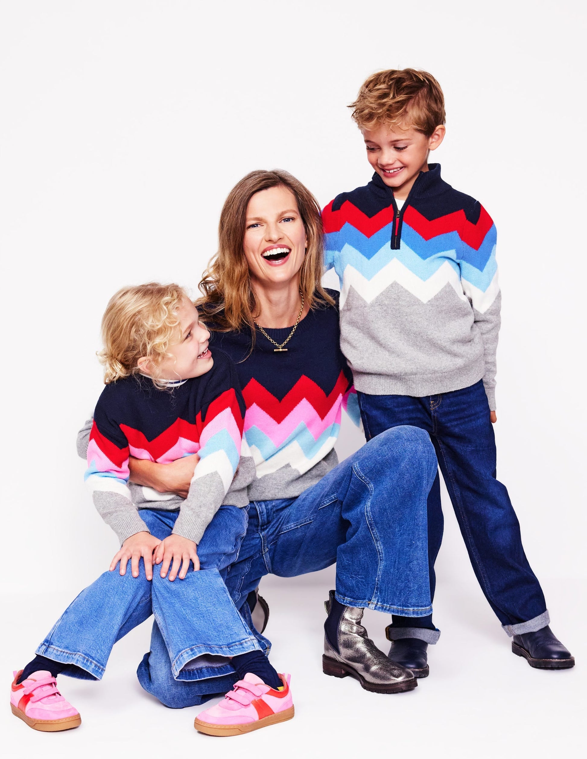 Zig Zag Jumper-Grey Marl Multi-4