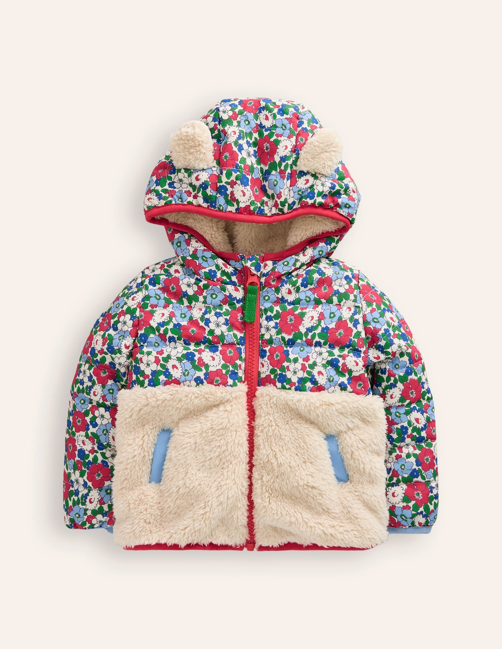 Mixed Borg Jacket-Glacier Blue-1