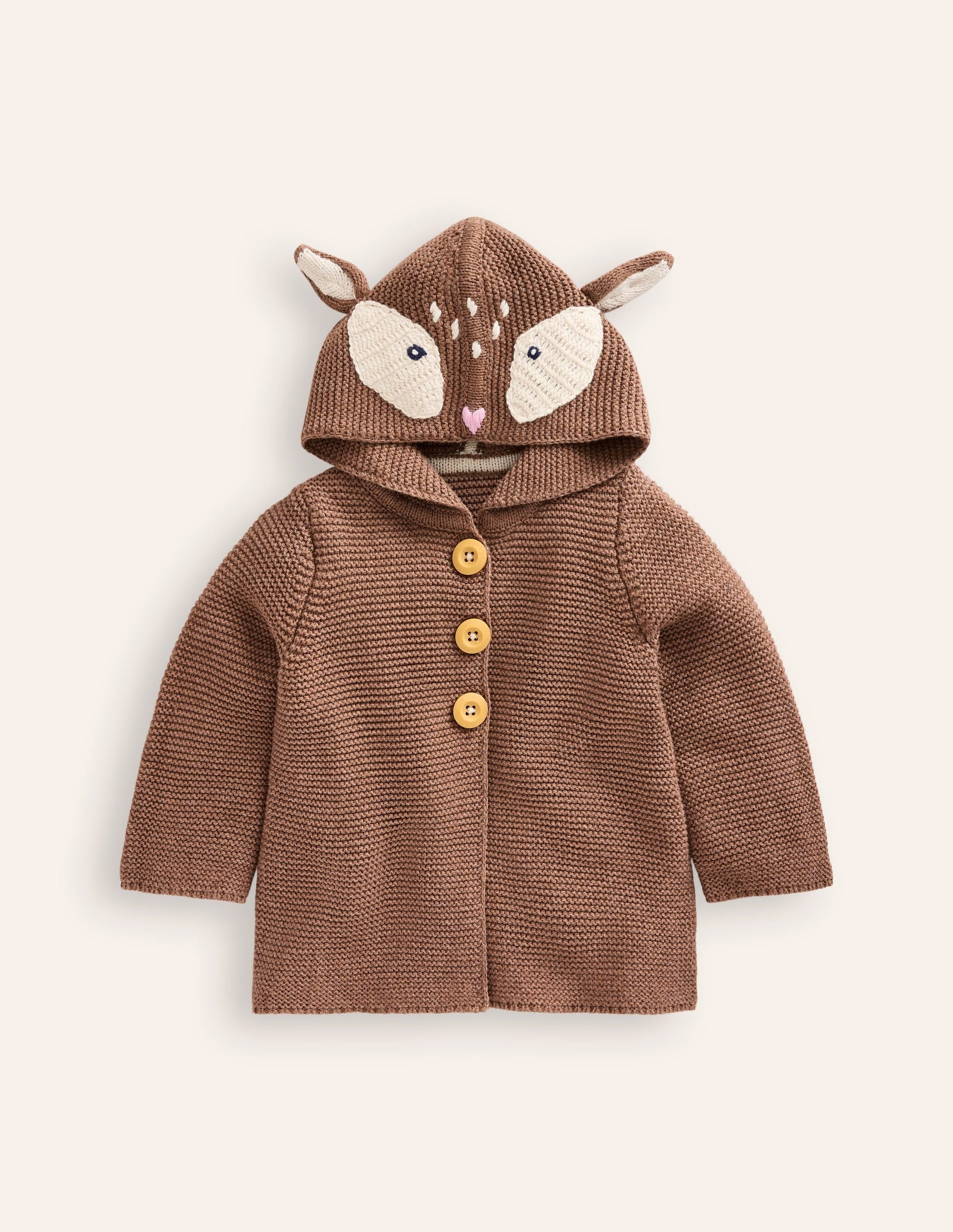 Novelty Knitted Jacket-Milk Chocolate Brown Deer-1