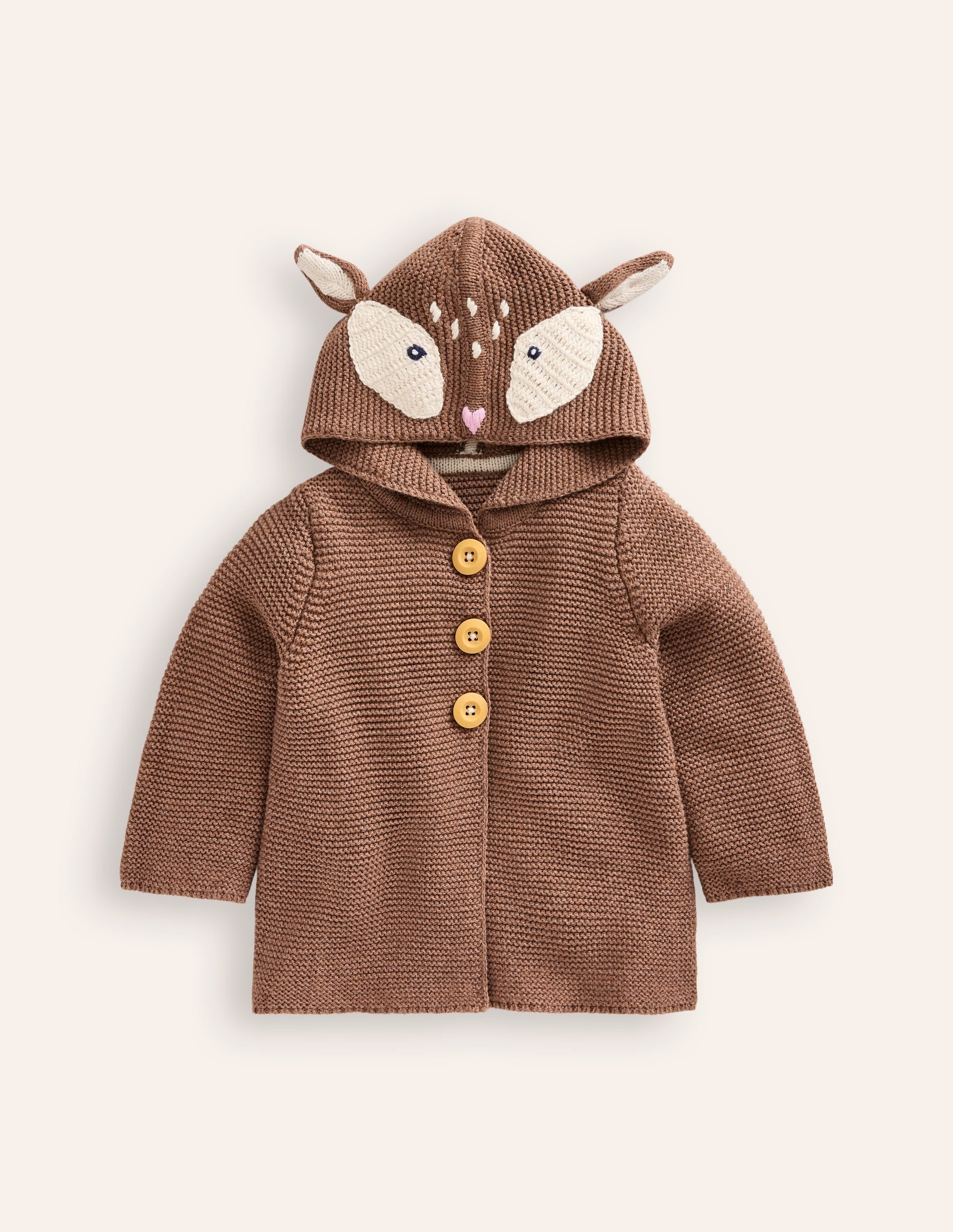 Novelty Knitted Jacket-Milk Chocolate Brown Deer - Image 1