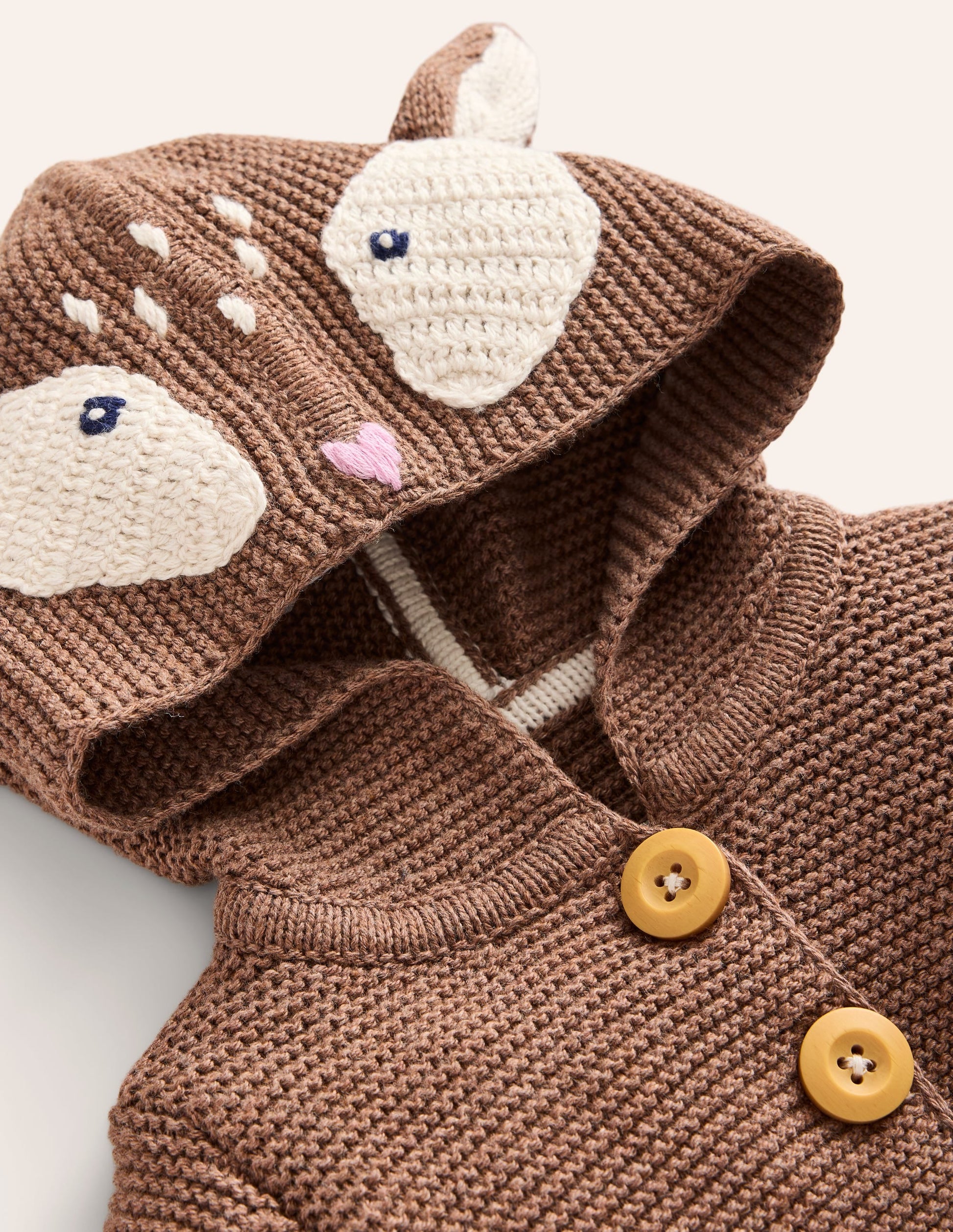 Novelty Knitted Jacket-Milk Chocolate Brown Deer-3