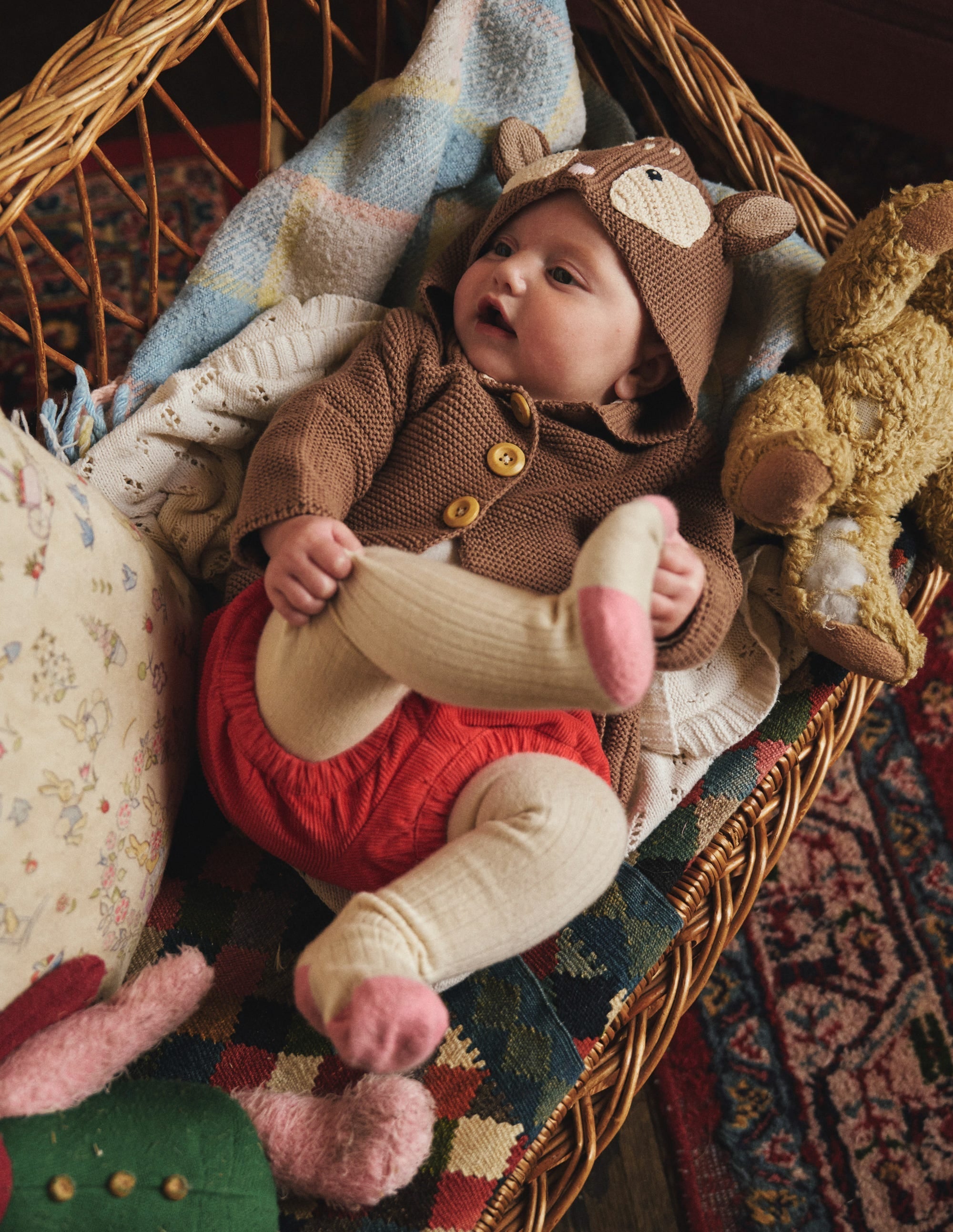 Novelty Knitted Jacket-Milk Chocolate Brown Deer - Image 4