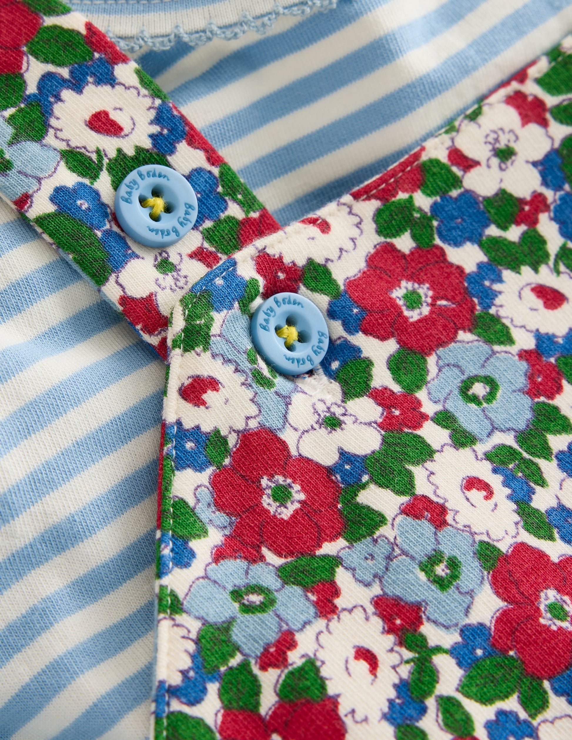 Jersey Dungaree Set-Glacier Blue Floral-3