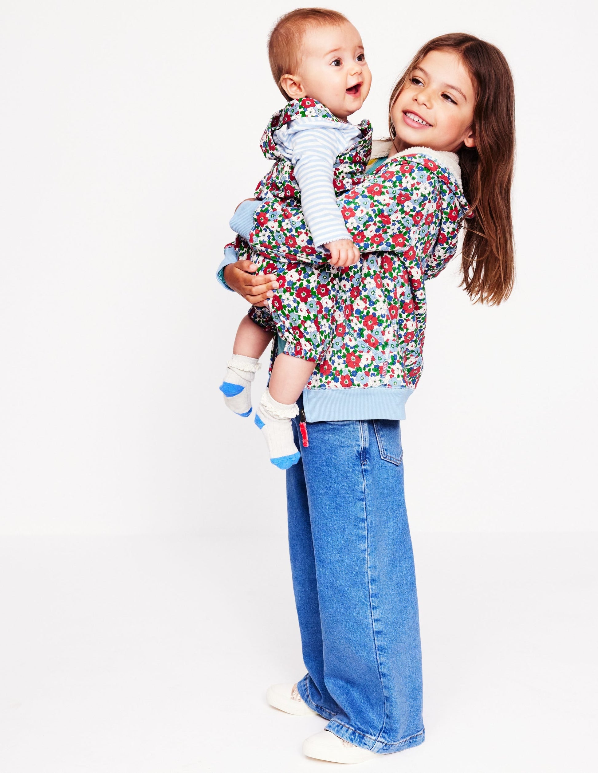 Jersey Dungaree Set-Glacier Blue Floral-4