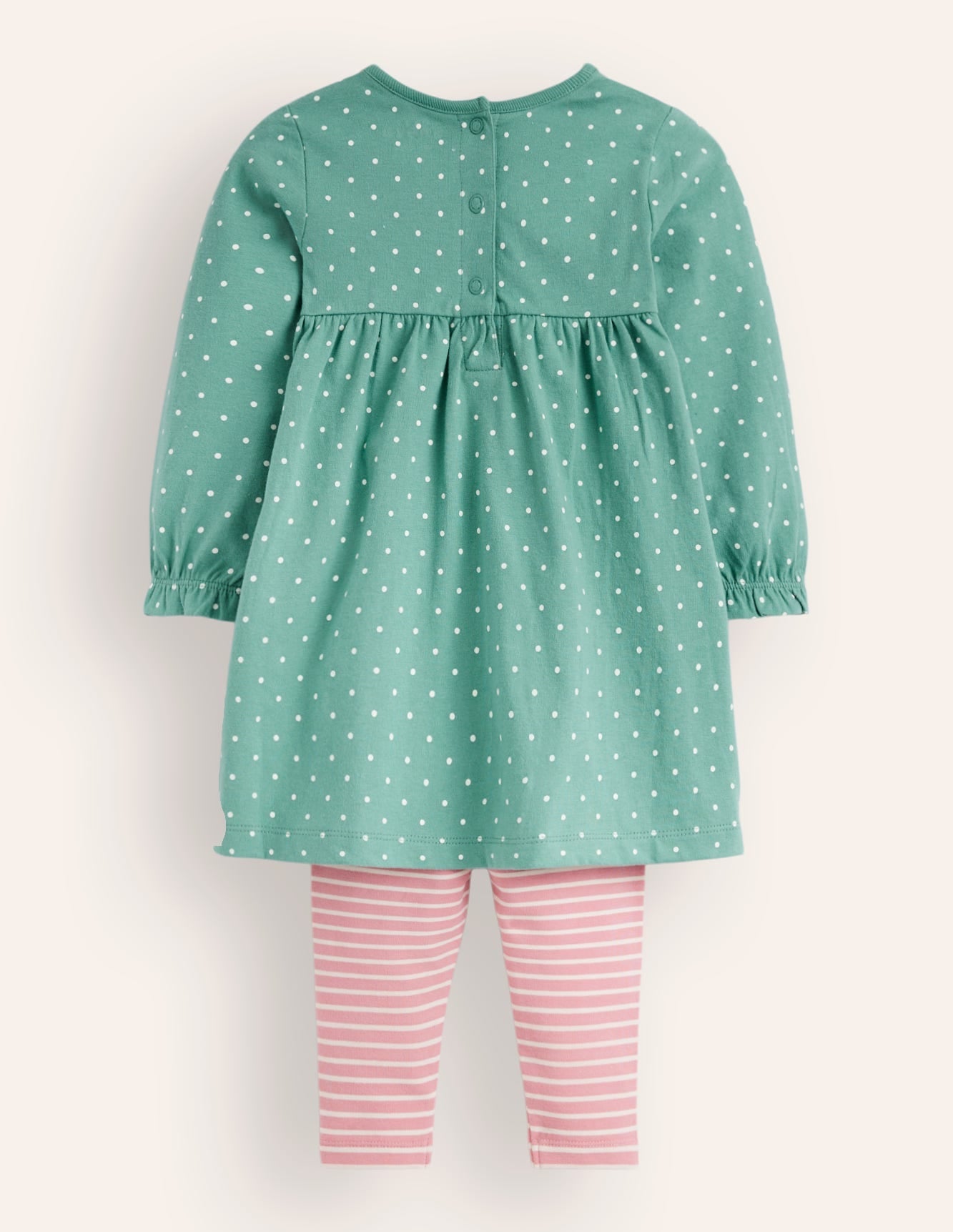 Jersey Dress and Legging Set-Eucalyptus Pin Spot / Blush-2