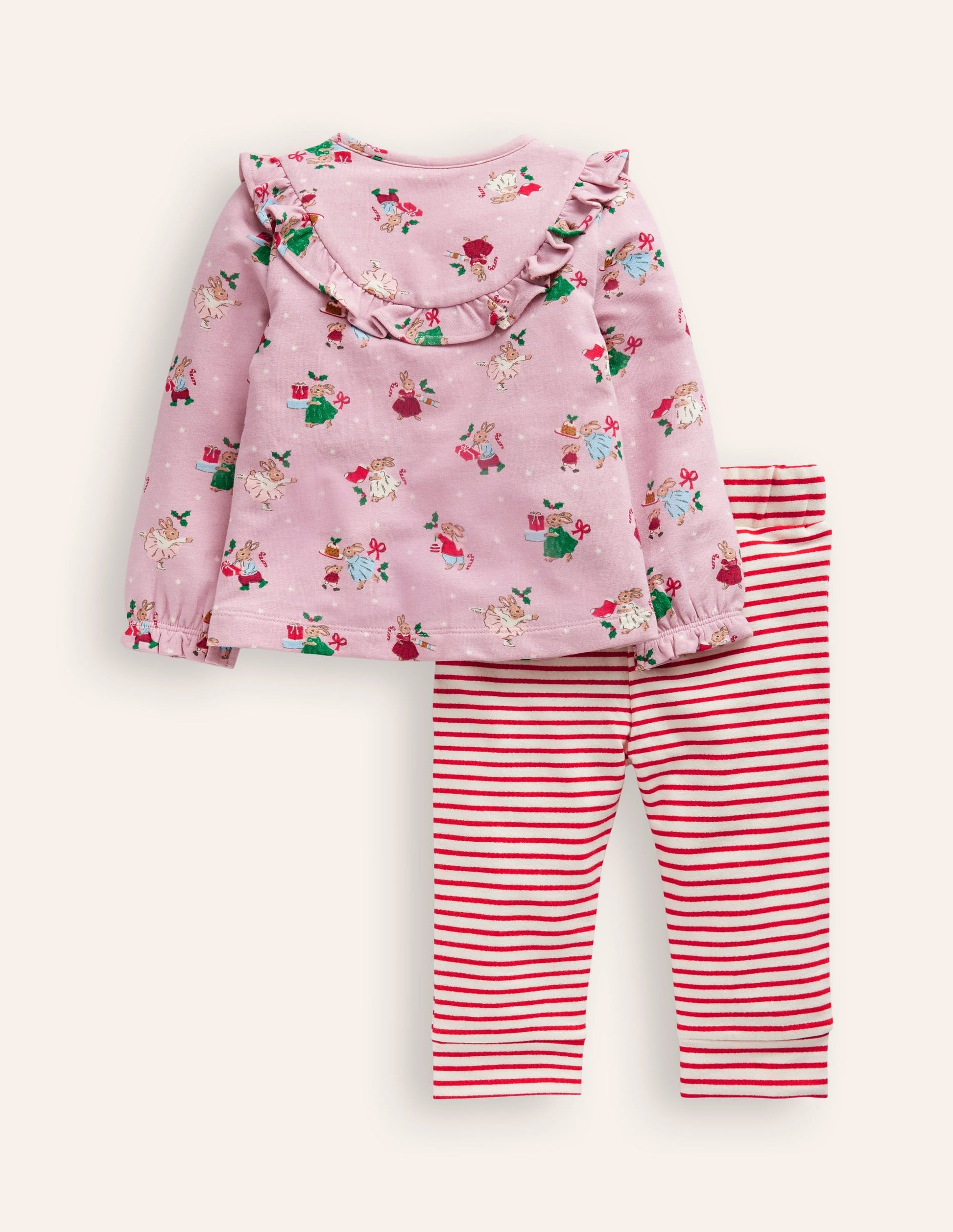Jersey Top and Leggings-Soft Pink Bunnies-2
