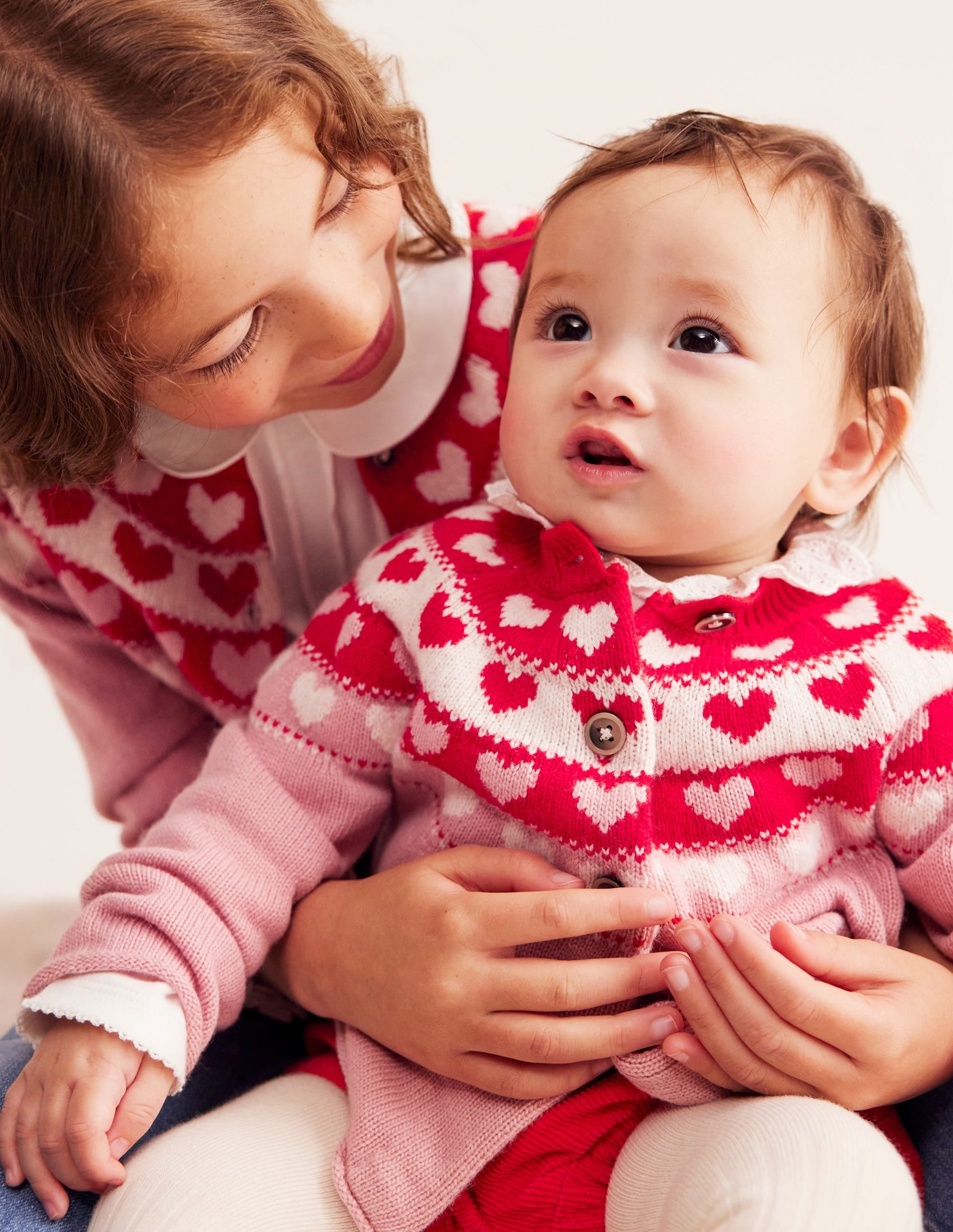 Edie Fair Isle Cardigan-Almond Pink Hearts-4