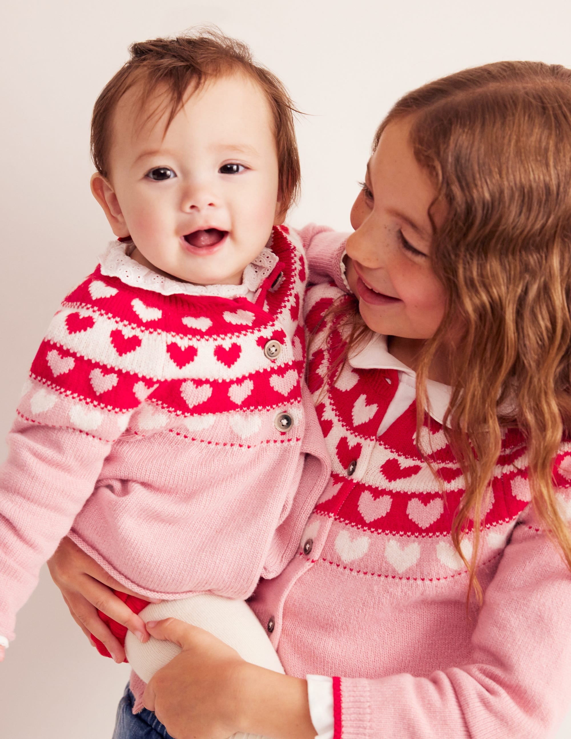 Edie Fair Isle Cardigan-Almond Pink Hearts - Image 6
