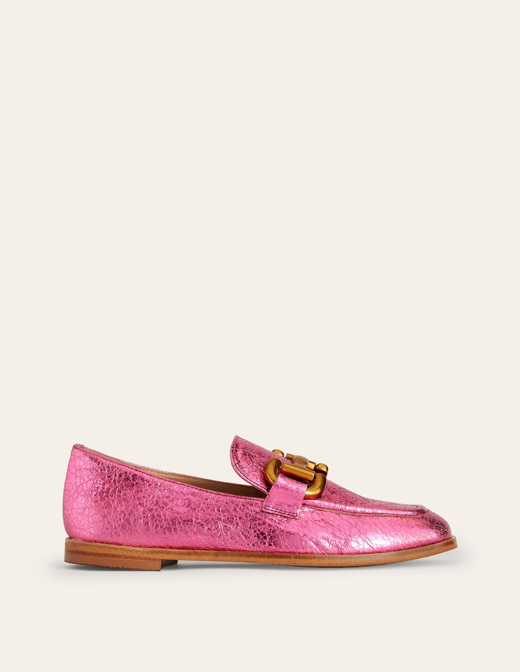 Iris Snaffle Loafers-Bright Pink Metallic leather - Image 2