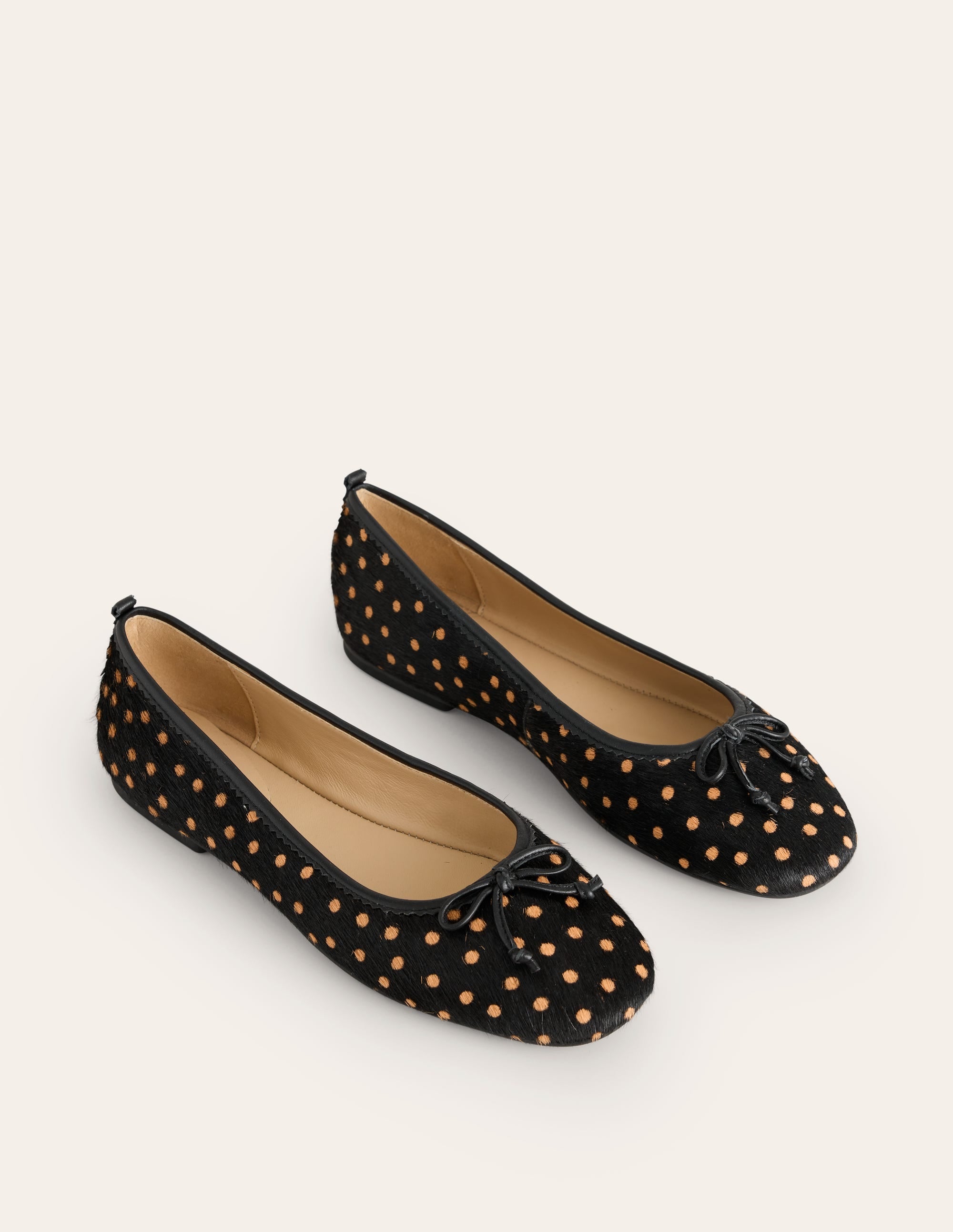 Kitty Flexi Sole Ballet Pumps-Black and Camel Spot - Image 3