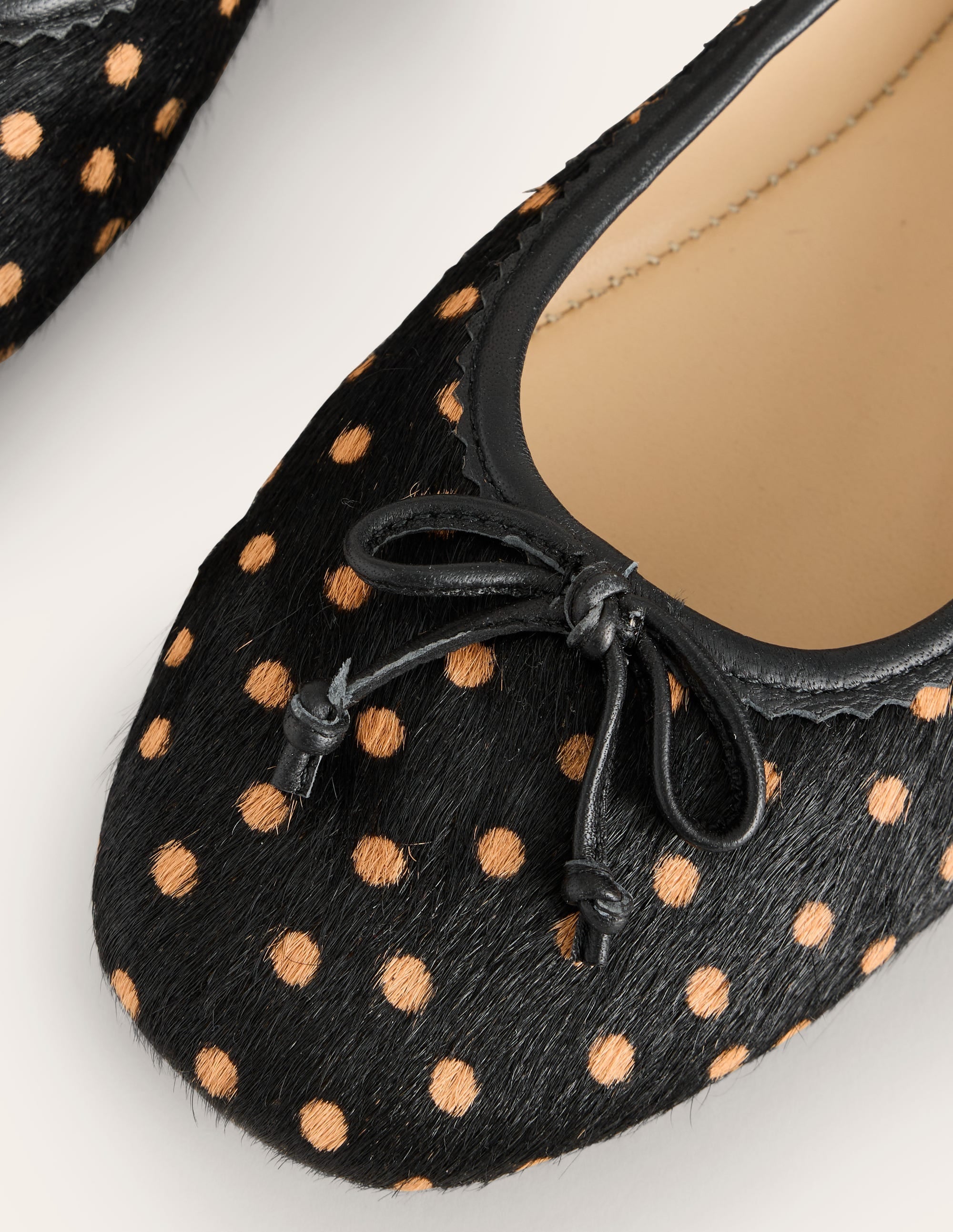 Kitty Flexi Sole Ballet Pumps-Black and Camel Spot - Image 4
