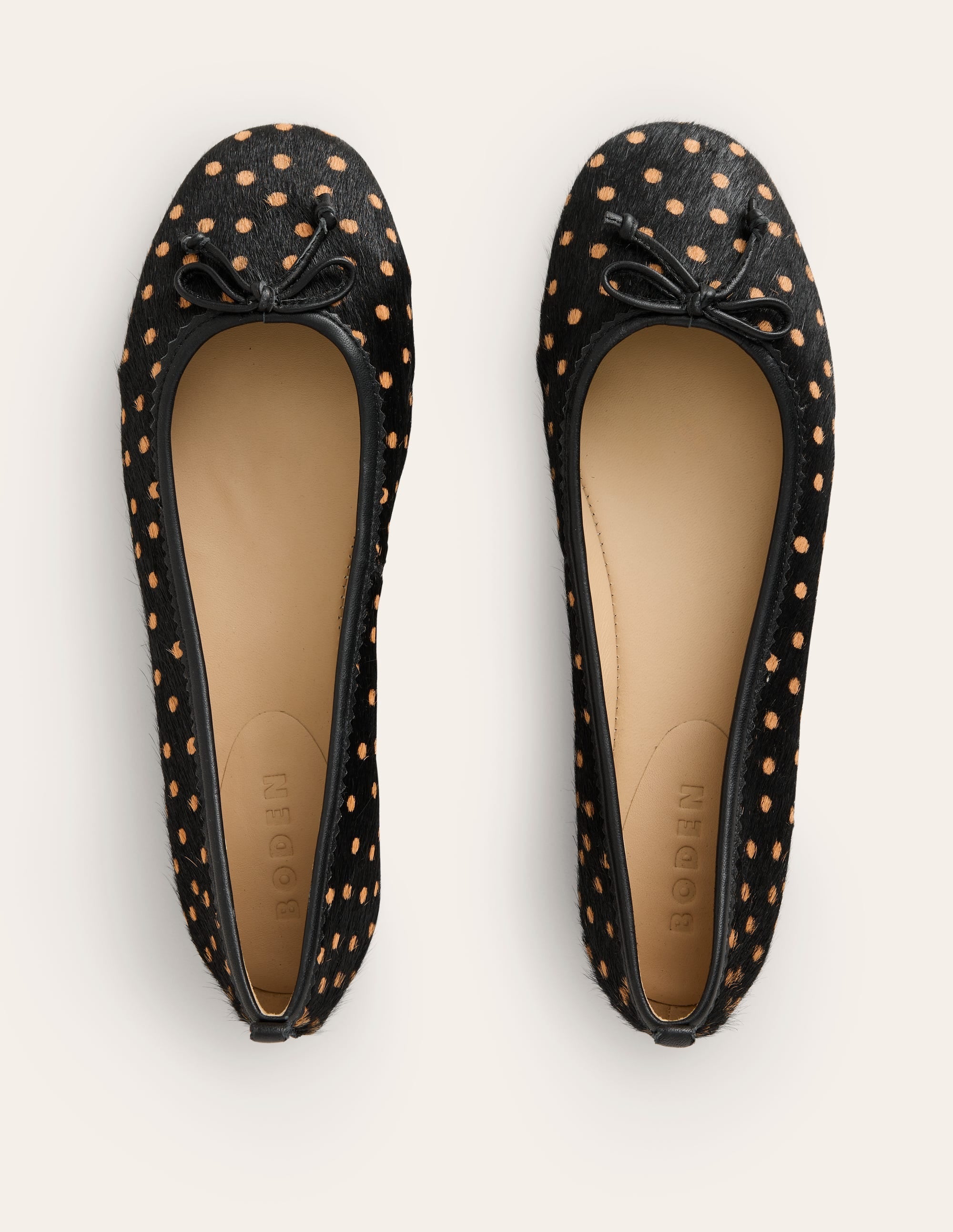 Kitty Flexi Sole Ballet Pumps-Black and Camel Spot - Image 5