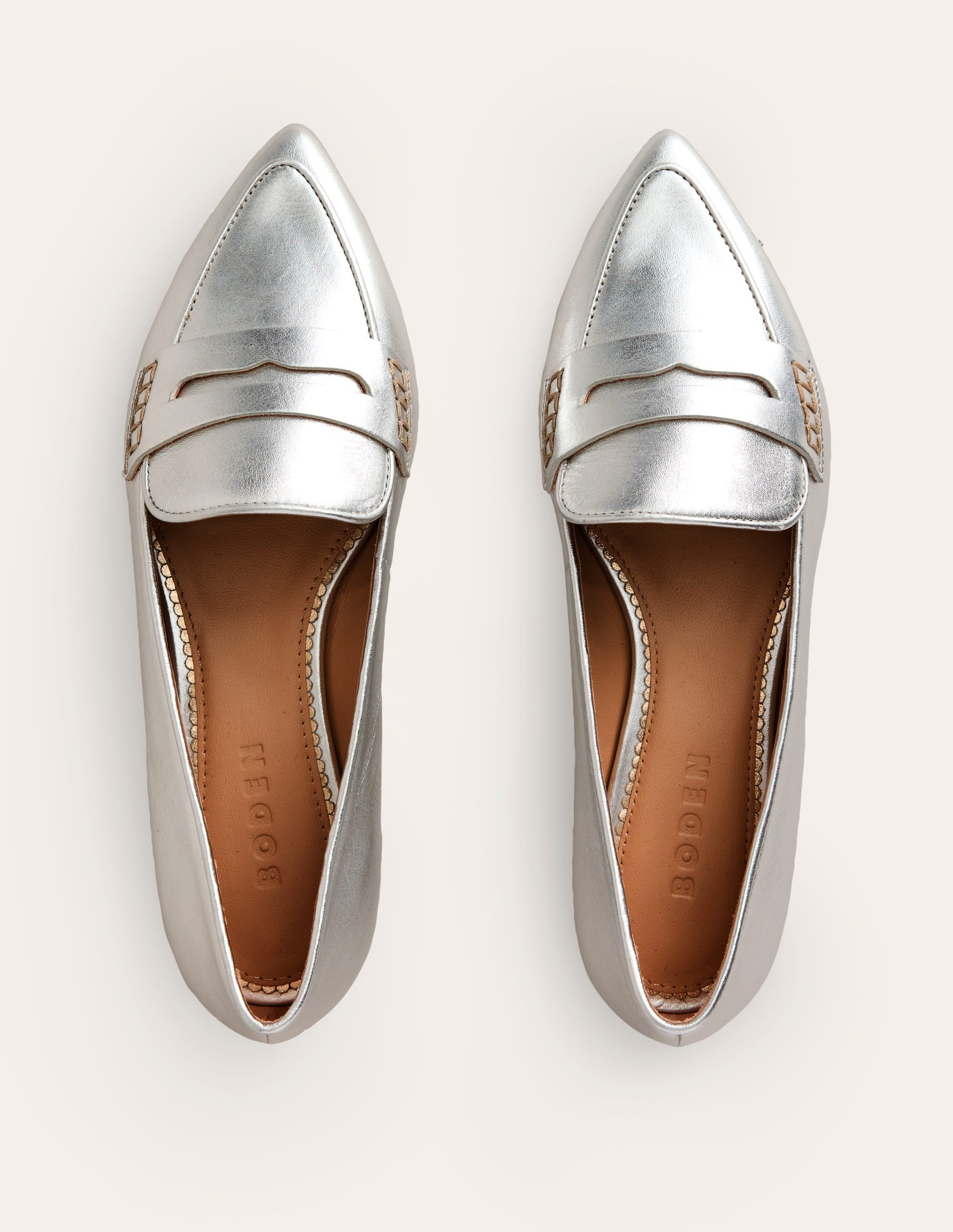 Pointed Loafers-Silver - Image 5