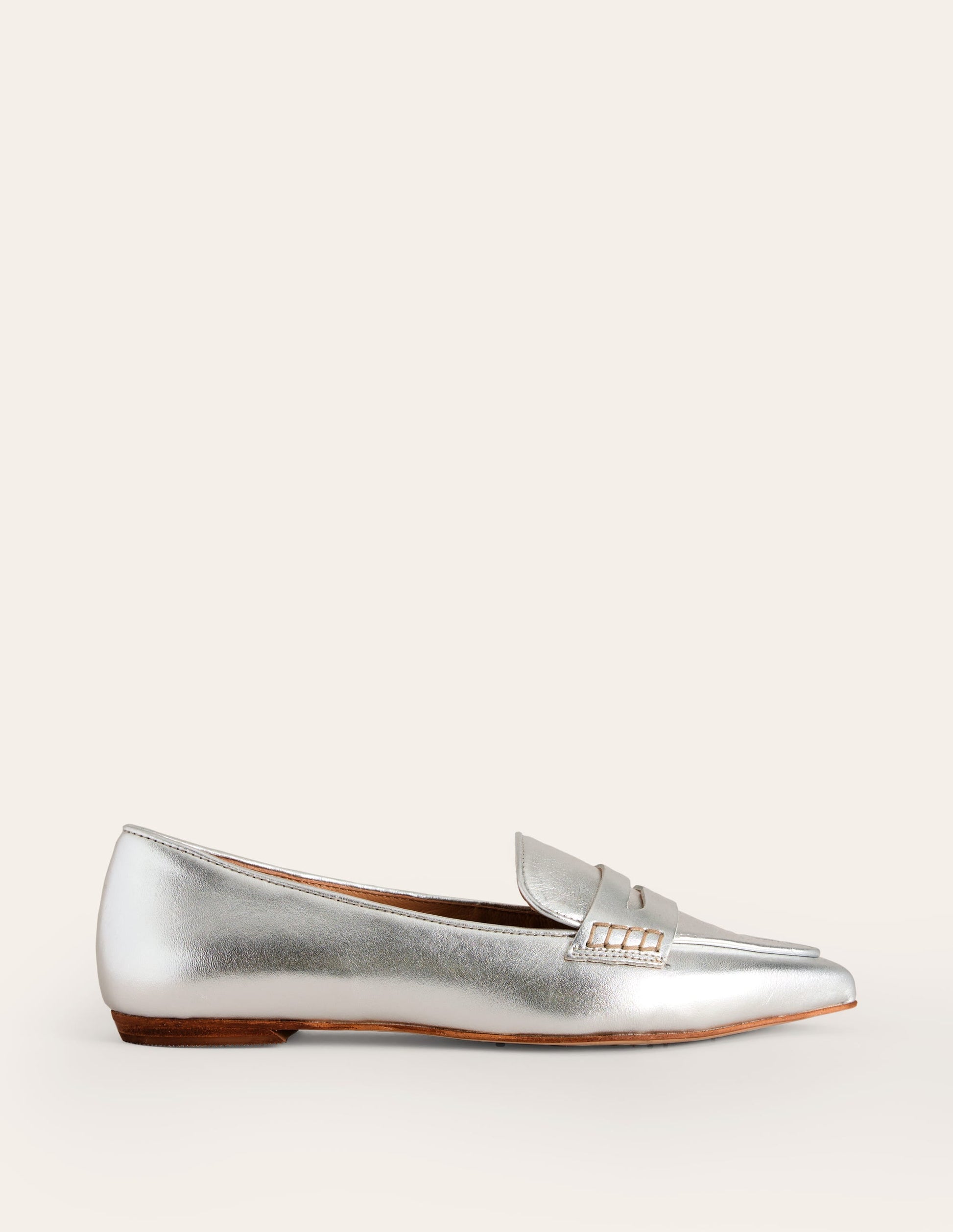 Pointed Loafers-Silver-2